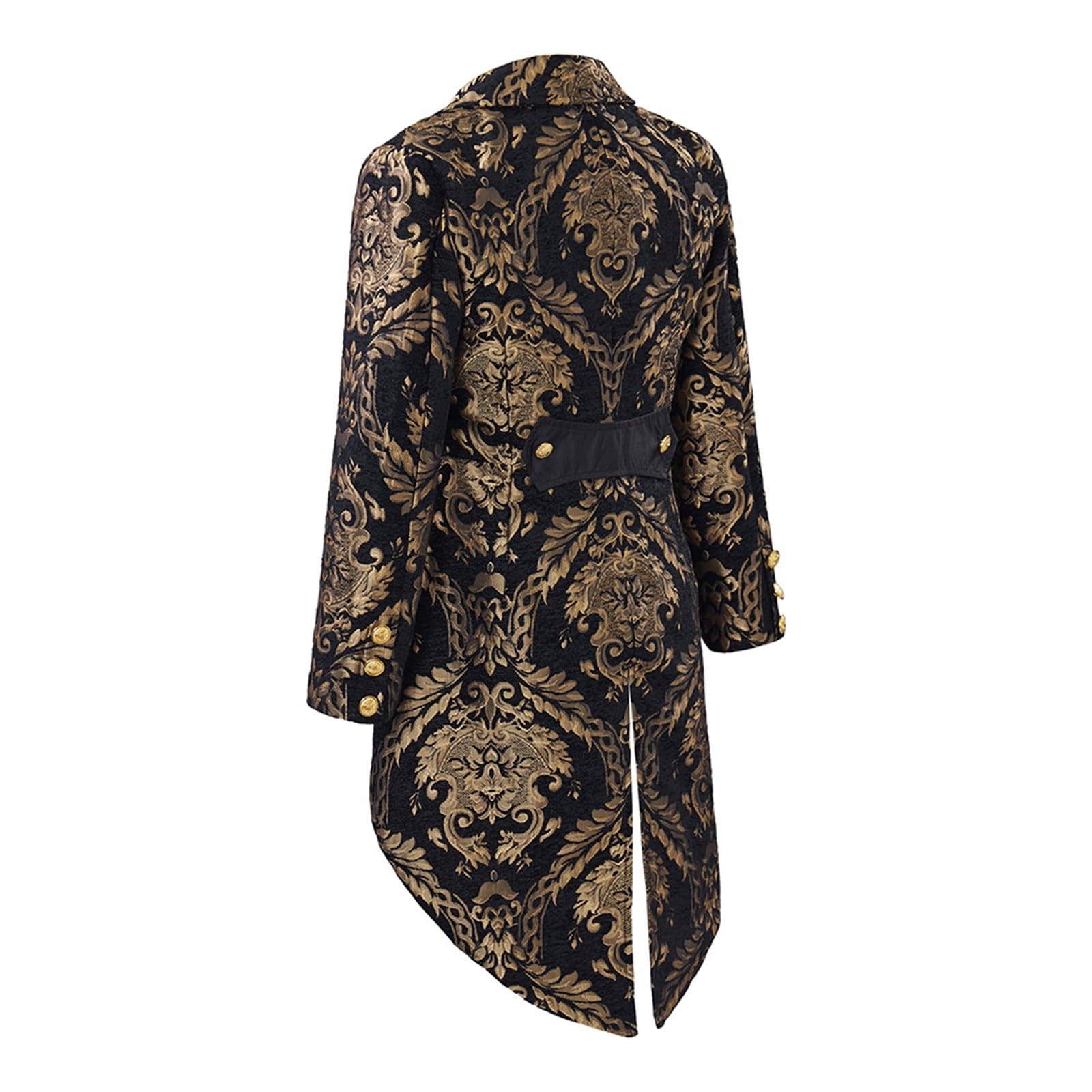 Generisch Frack Herren Gothic Steampunk Frack Mantel Mittelalter Viktorianischen Jacke Karneval Faschingskostüme Vintage Kostüm Viking Renaissance Smoking Pirat Halloween Mäntel