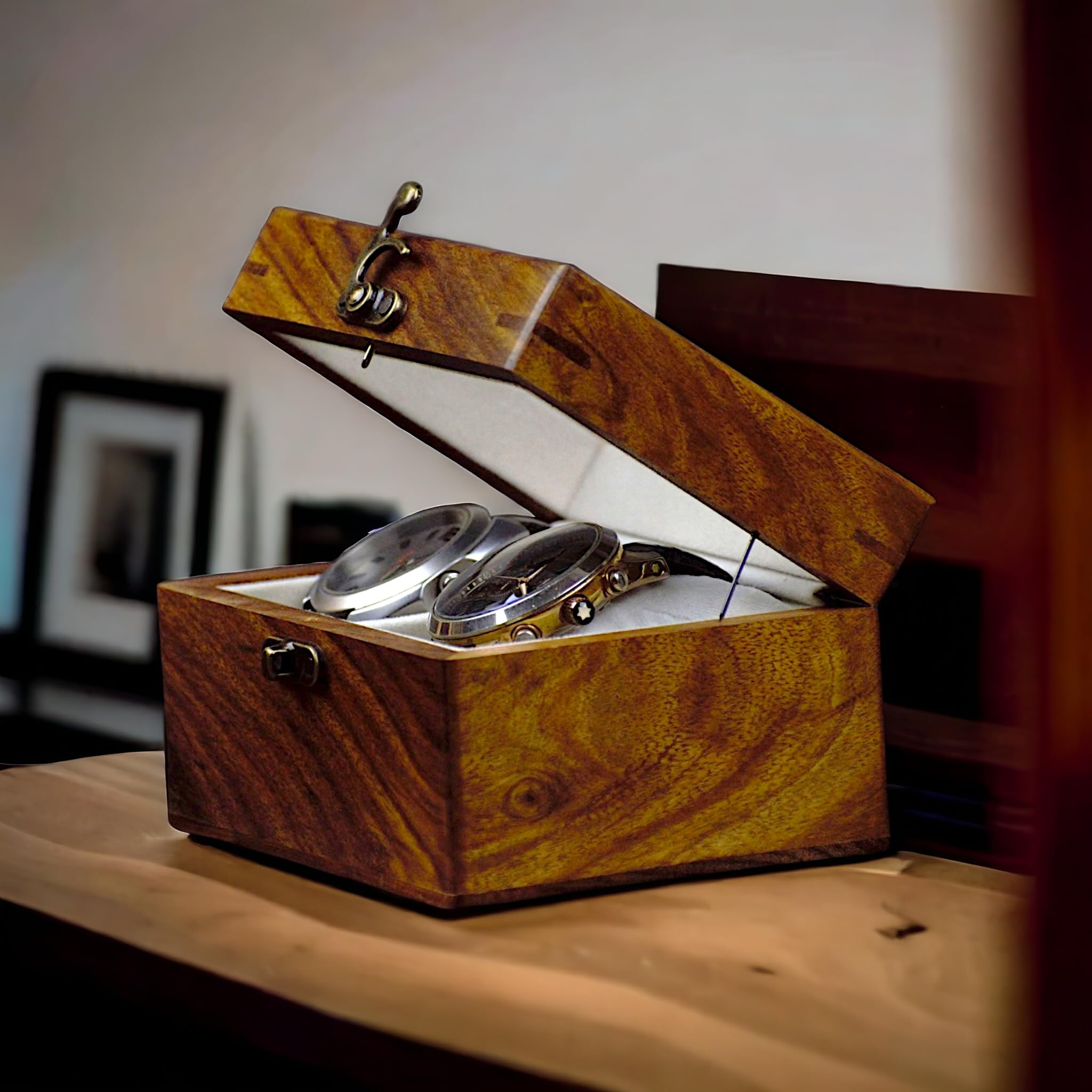 Organizador de relojes, caja de reloj para hombres, caja de reloj de madera, organizador de relojes para hombres y mujeres, caja de reloj de madera, regalo para él, día del padre, aniversario, regalo
