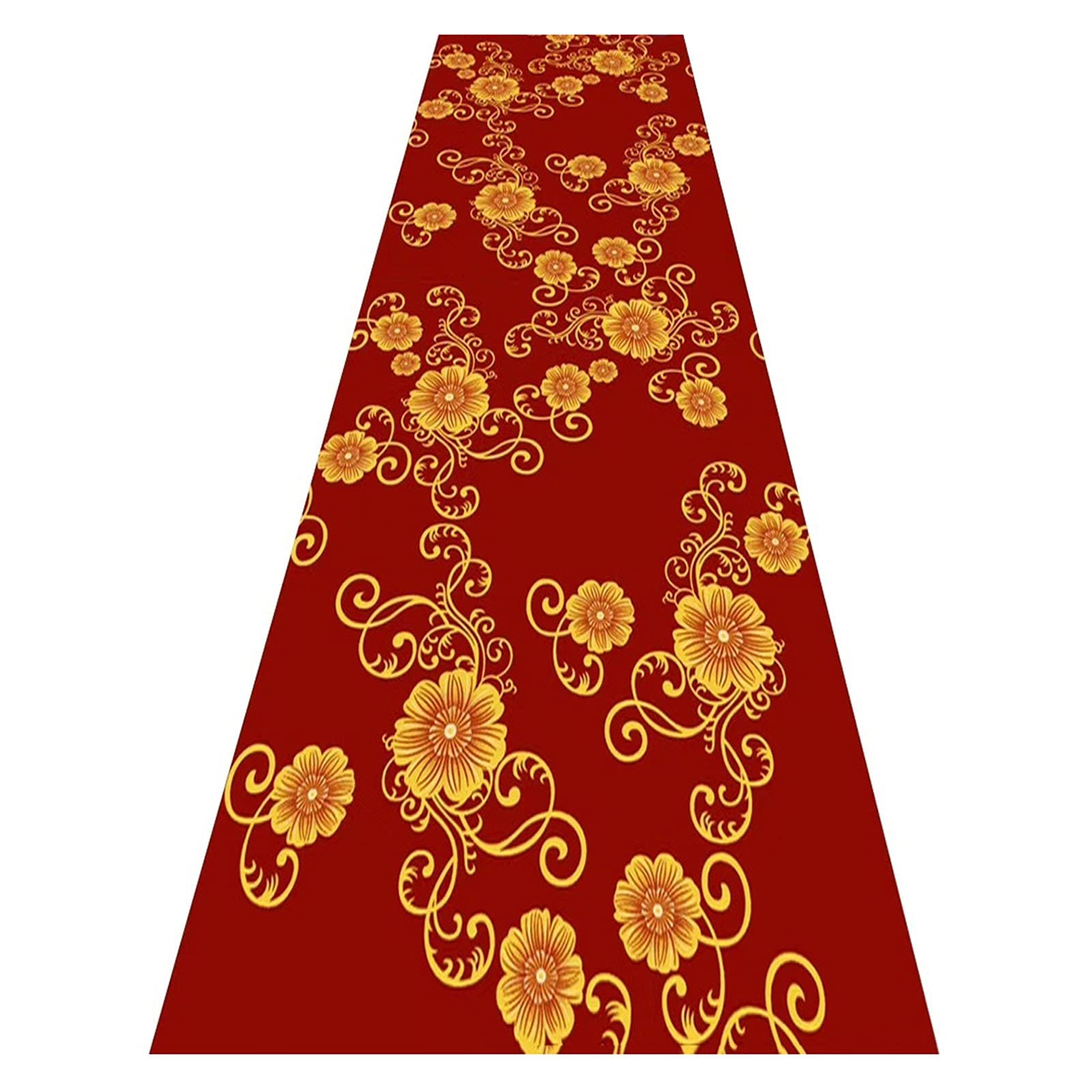 Tapis d'allée rouge moderne grand format en polyester robuste pour couloir ZRUYI