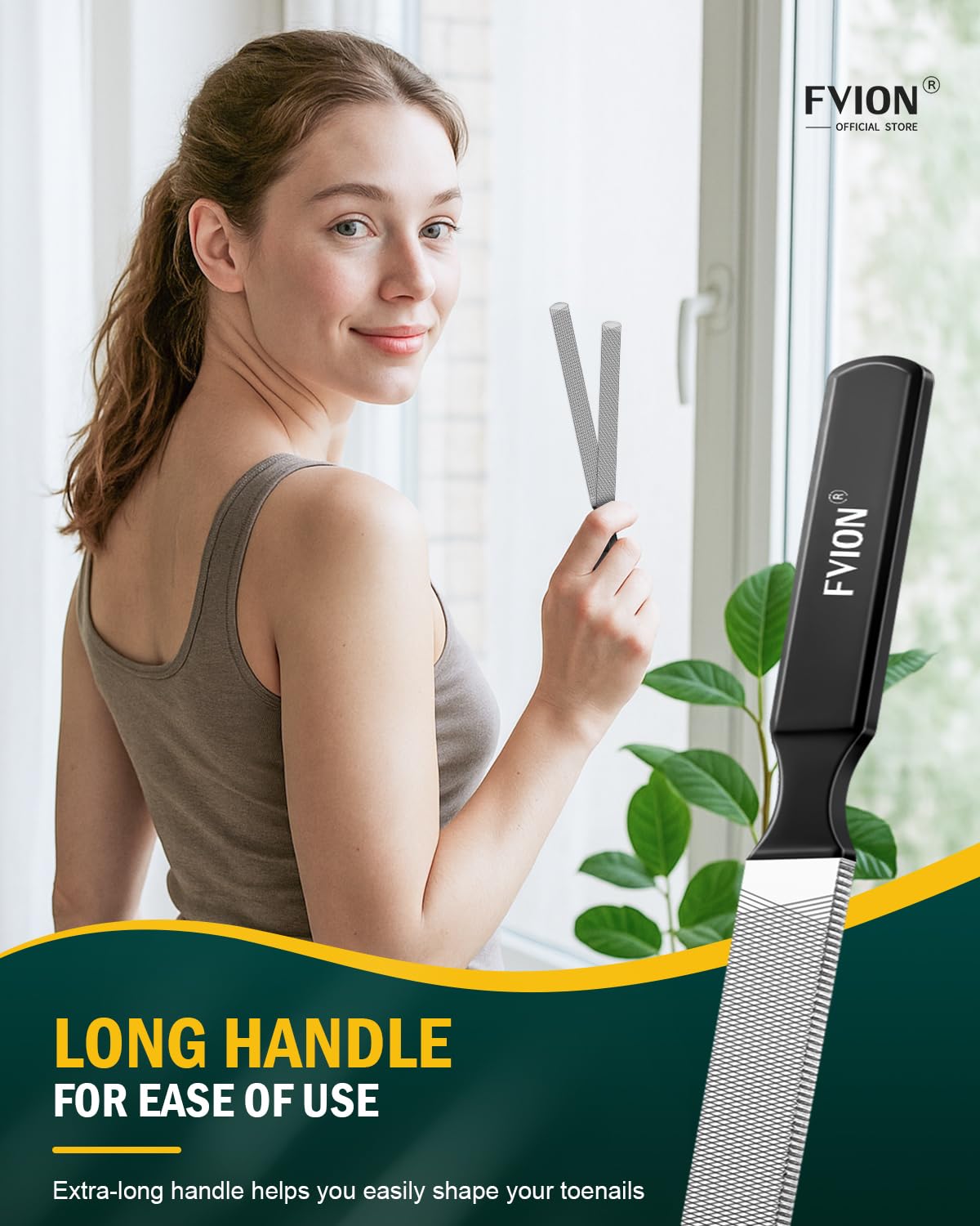 FVION Lima Unghie Piedi Professionale per Unghie Spesse e Dure – Lima per Unghie dei Piedi in Acciaio Inox, Nail File per Manicure e Pedicure Uomo e Donna