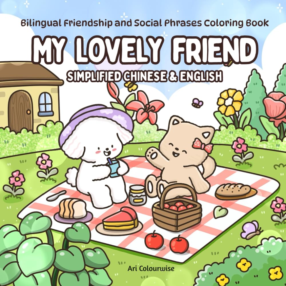 My Lovely Friend: Simplified Chinese and English: Bilingual Friendship and Social Phrases Coloring Book