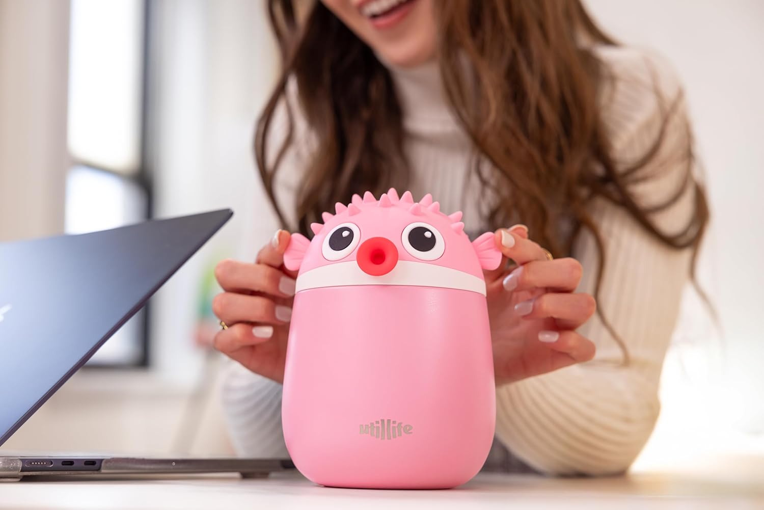 Zoofiesta Stainless Steel Food Bowls and Insulated Water Bottle Set (Pufferfish)