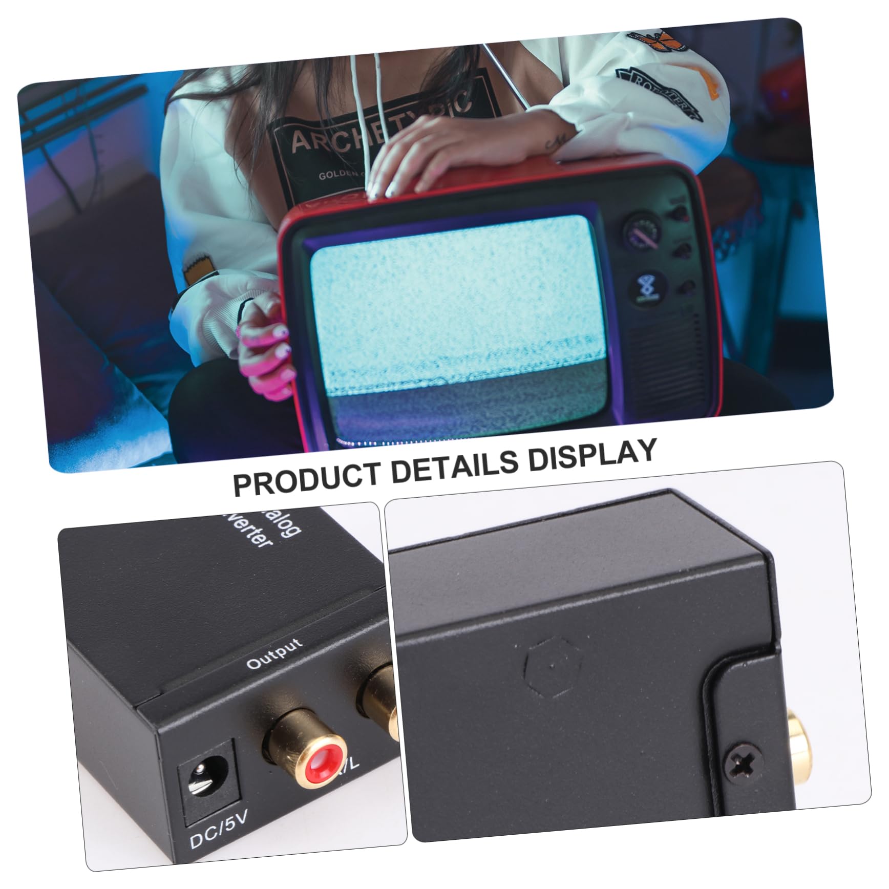 Mikikit 3pezzi Convertitore Audio Digitale Analogico Spdif Coassiale Per Tv e Dvd Compatto e Leggero Con Cavo Ottico Supporta Frequenze Khz Trasmissione Senza Rumore Elettromagnetico
