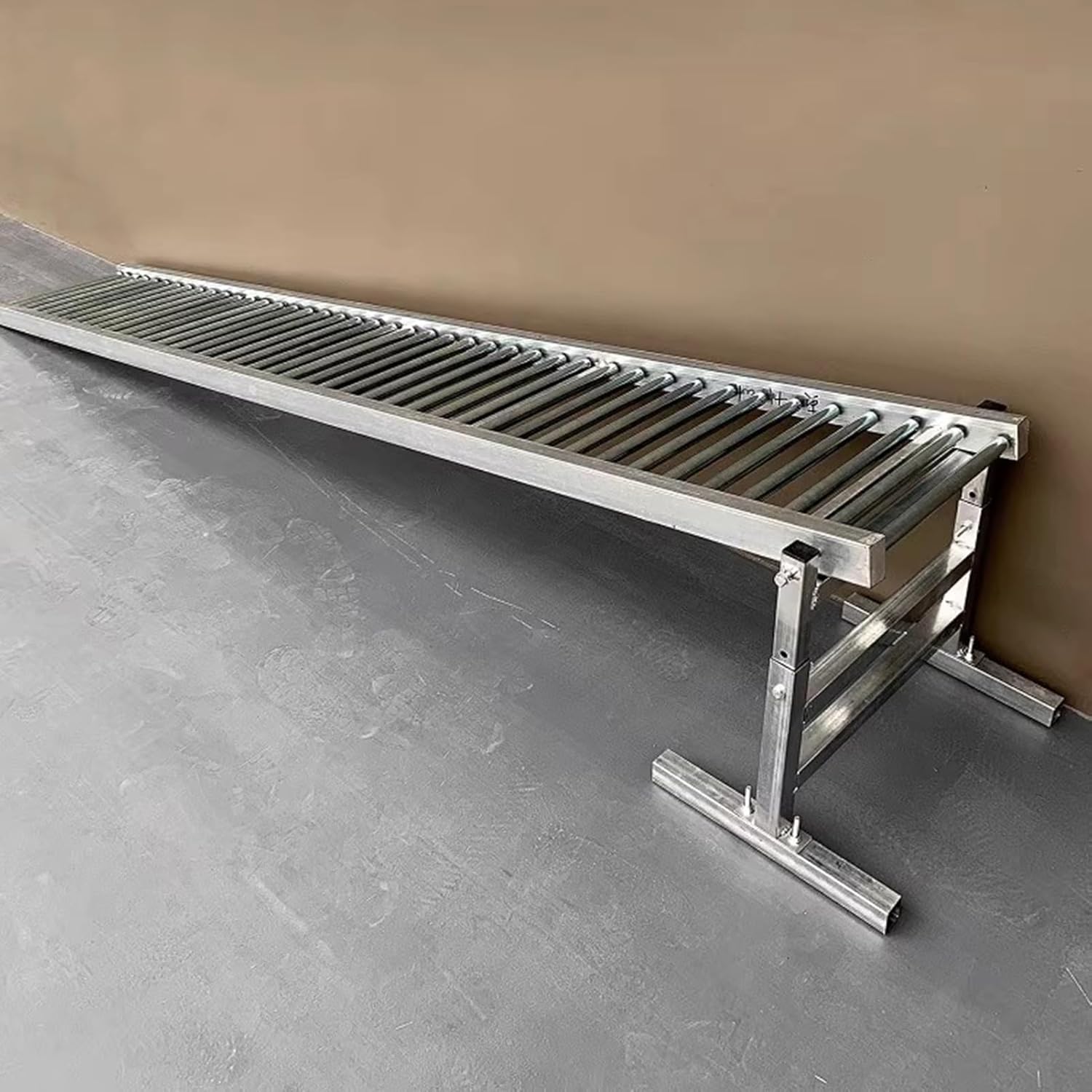 Adjustable Height Conveyor Support Legs, Light Duty Roller Stand for Table Saw & Workshop, Flexible Woodworking Conveyor Support (Silver, 40cm-90cm)