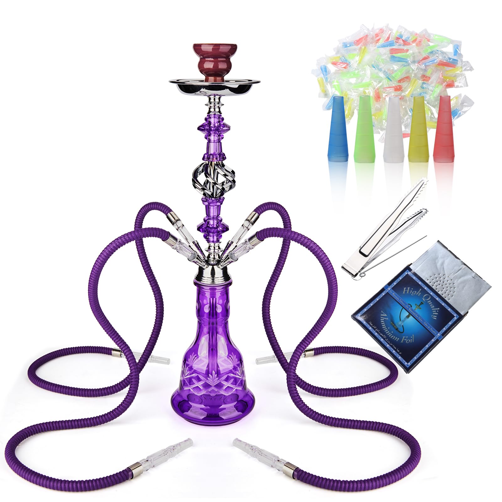 Amazon.com: Hookah Set With Everything 4 Hose - GRENAOH 22