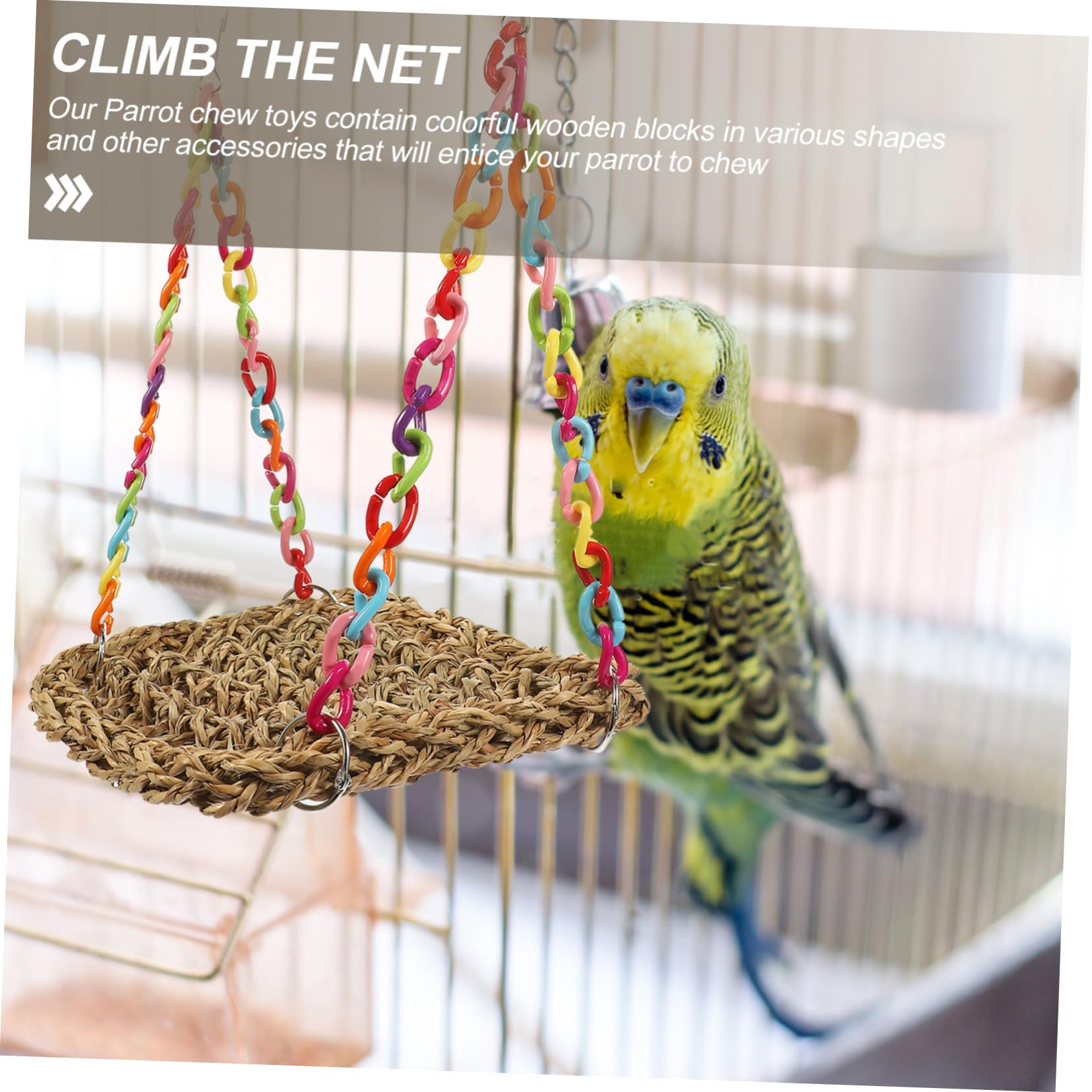 Hohopeti 3stücke Vogelspielzeug Aus Naturmaterialien Kletterspielzeug Für Papageien Hängendes Schaukelspielzeug Für Wellensittiche Und Nymphensittiche Fördert Spiel Und Kletterfreude