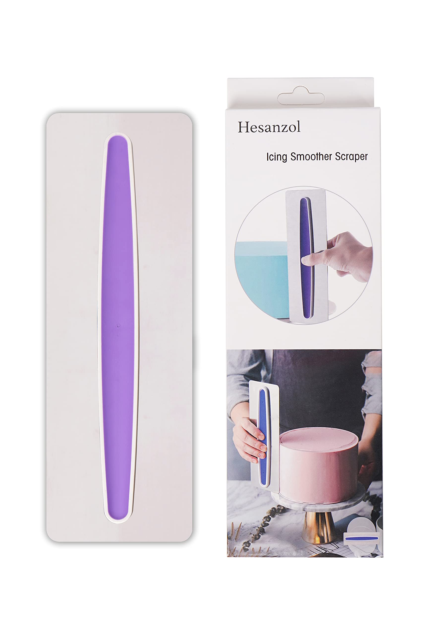 Icing Smoother Scraper, Stainless Steel Decorating Cake Icing Smoother, DIY Cake Edge Icing Scraper Mold