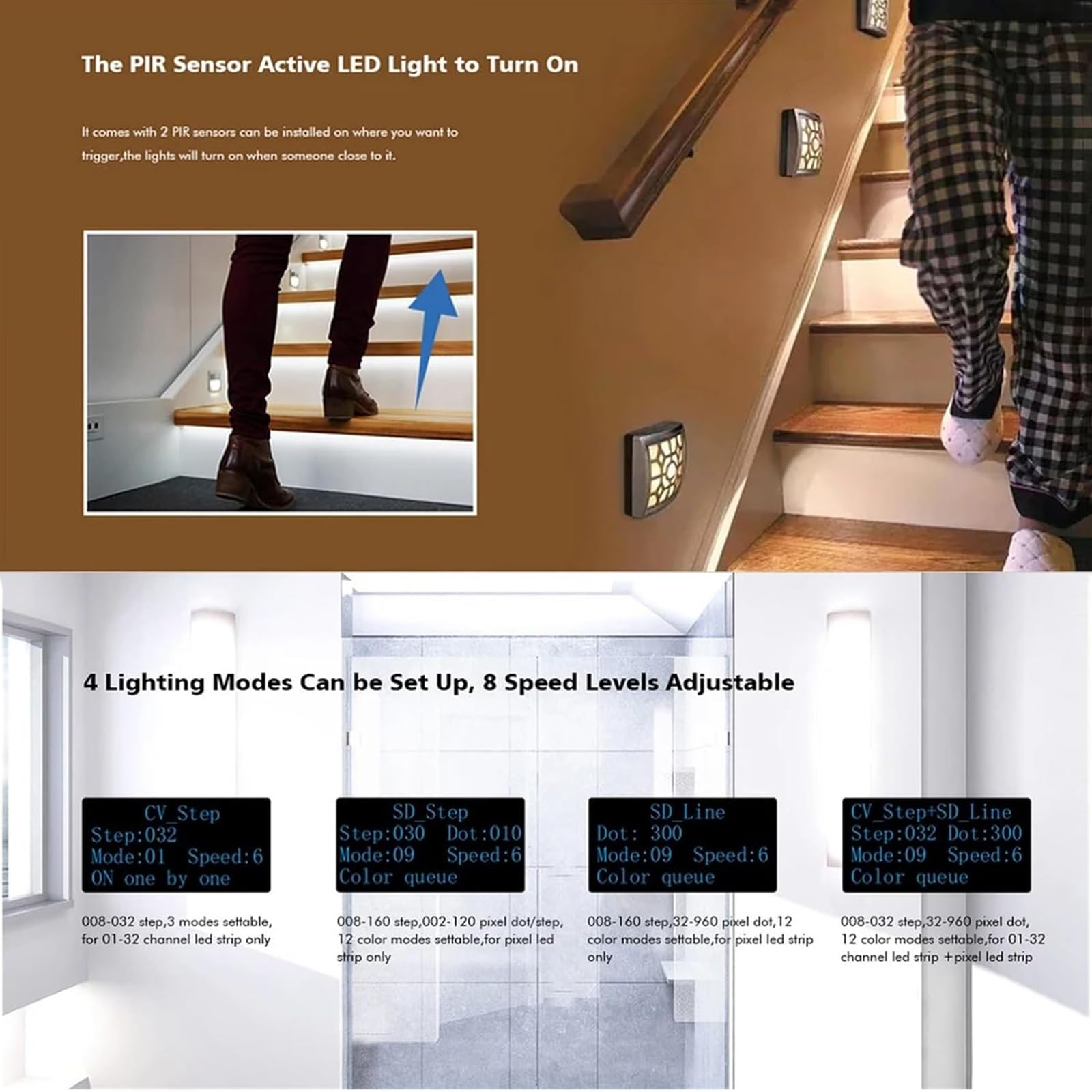 Kit Controller Di Luce Del Sensore Di Movimento a LED, Kit Controller Della Luce Delle Scale,controllo a Infrarossi Di Uscita a 6 Esecuzione Da 32ch,sensore PIR Per Striscia a LED a Pannocchia Singolo