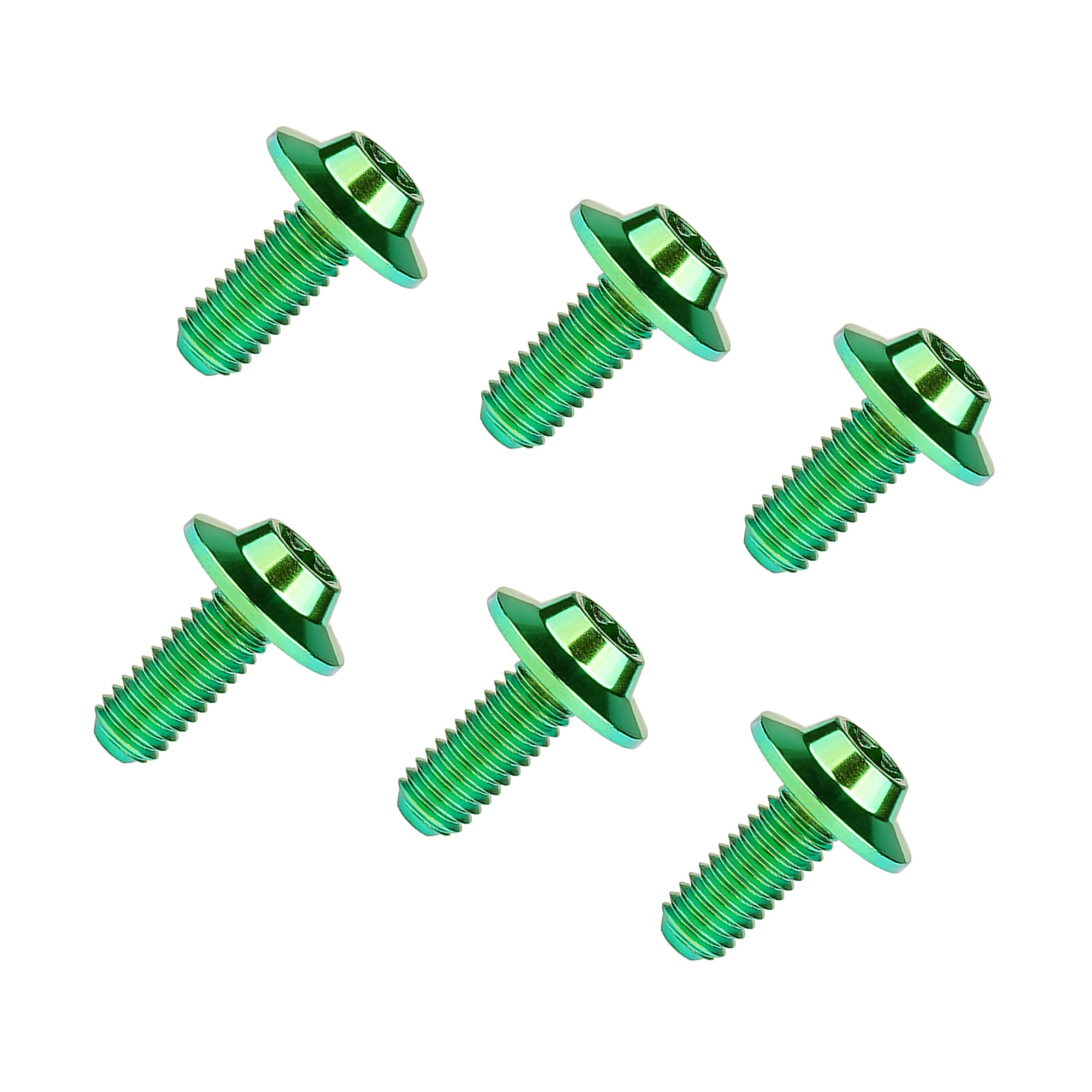 DWAMMEBRS Bolt M5 M6x10 12 15 20 25 30 35mm T25 T30 Torx Head Screw Pack of 6(Green,M5x20mm)