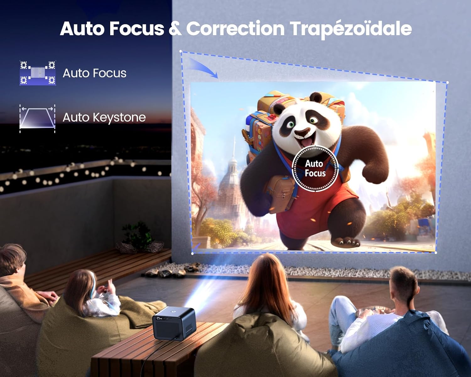 Certifié】 Vidéoprojecteur 4K WiFi Bluetooth Supporte Dolby