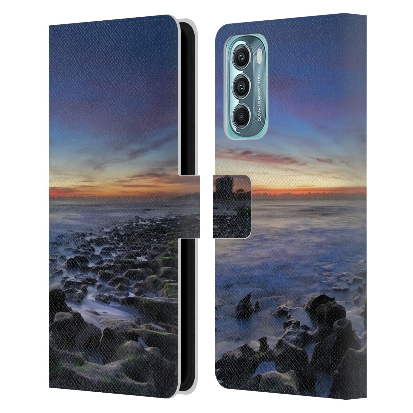 Head Case Designs Officially Licensed Celebrate Life Gallery Blue Lagoon Beaches 2 Leather Book Wallet Case Cover Compatible with Motorola Moto G Stylus 5G (2022)
