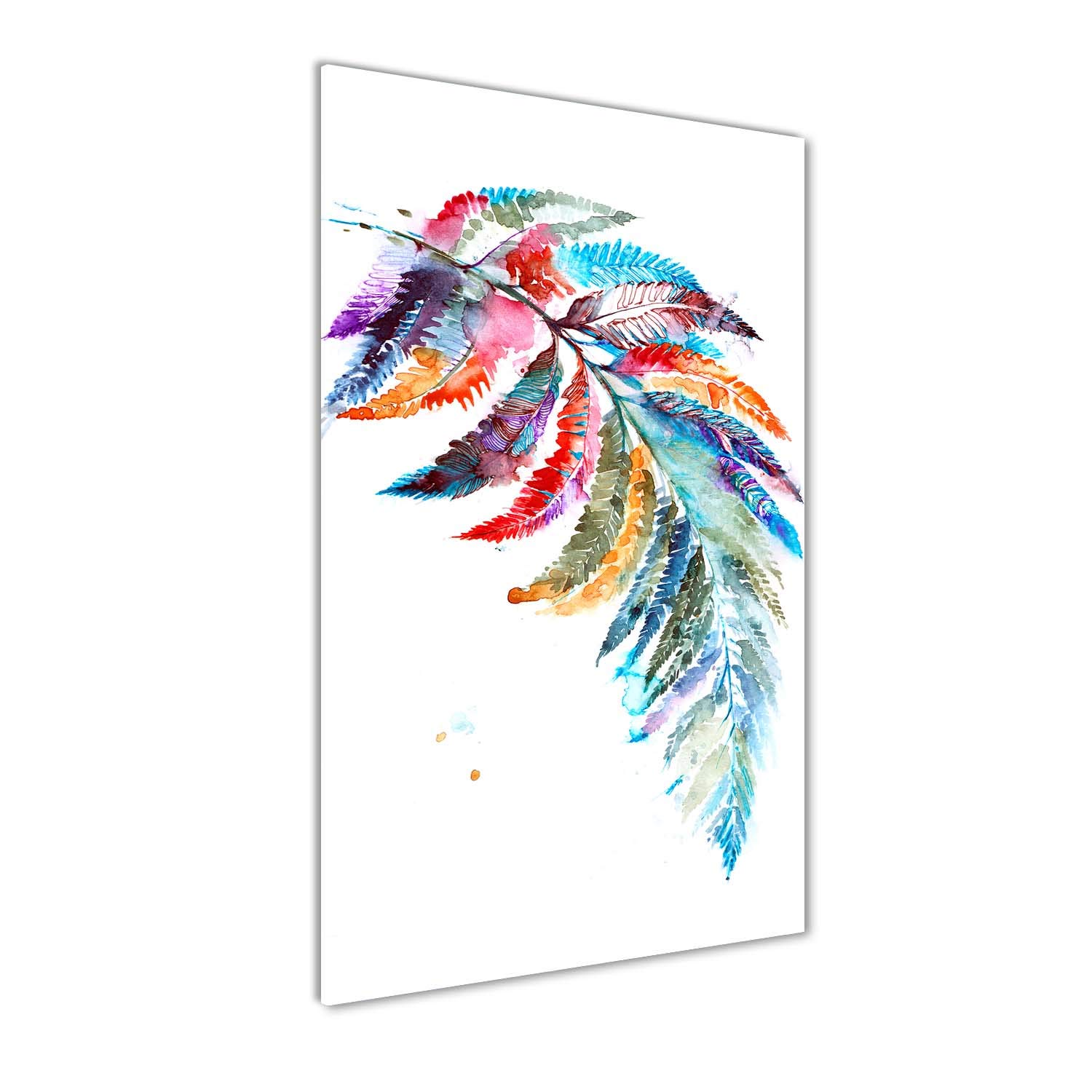 Photo décorative moderne fougère colorée en verre de qualité Tulup