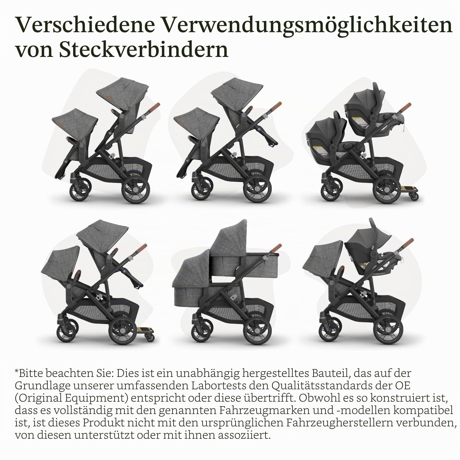 Oberer Adapter kompatibel mit UPPAbaby Vista V2 V3 Kinderwagen Kleinkindersitz Aria Mesa V2 Max Autositz-Zubehör 1 Set
