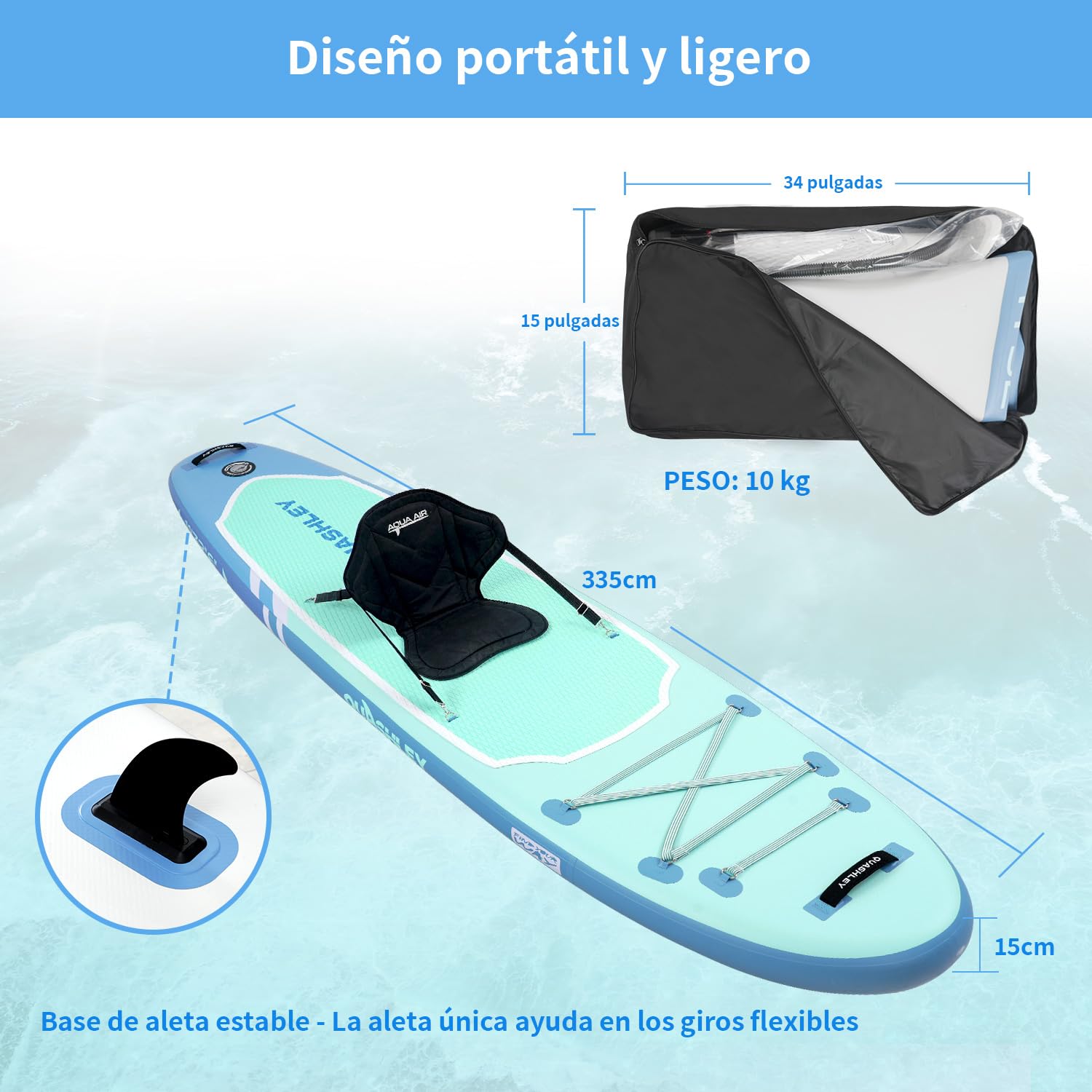 Sup Boards Stand Up Paddling Board Stand Up Paddling Board Standup Paddle Accesorios con Remo Ajustable, Bomba de Mano, Aleta, Correa, Kit de reparación, Mochila