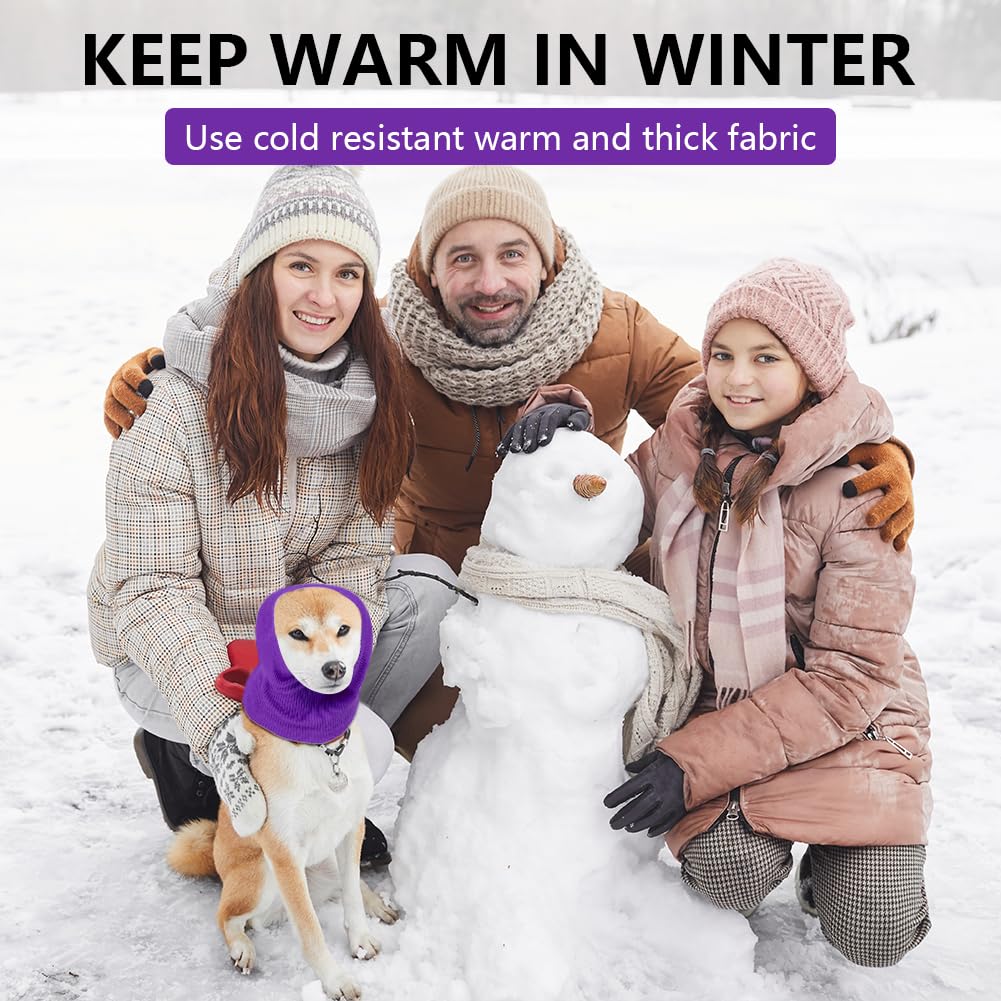 Cache-Oreilles Aomig pour Chiens - Snoods Chauds Protection Oreilles Été/Hiver (Violet-M)