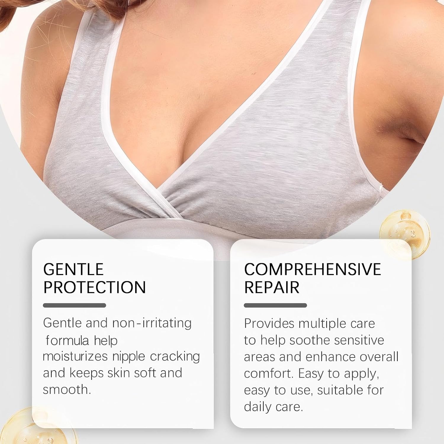 Nipple Cream, Natural Nipple Cream, Breast Care Cream Safe for Breastfeeding, Soothes & Protects Sensitive Nipples Discomfort Provides Moisturizing Suitable for Pregnant Mothers Daily Care - 59g/20 oz