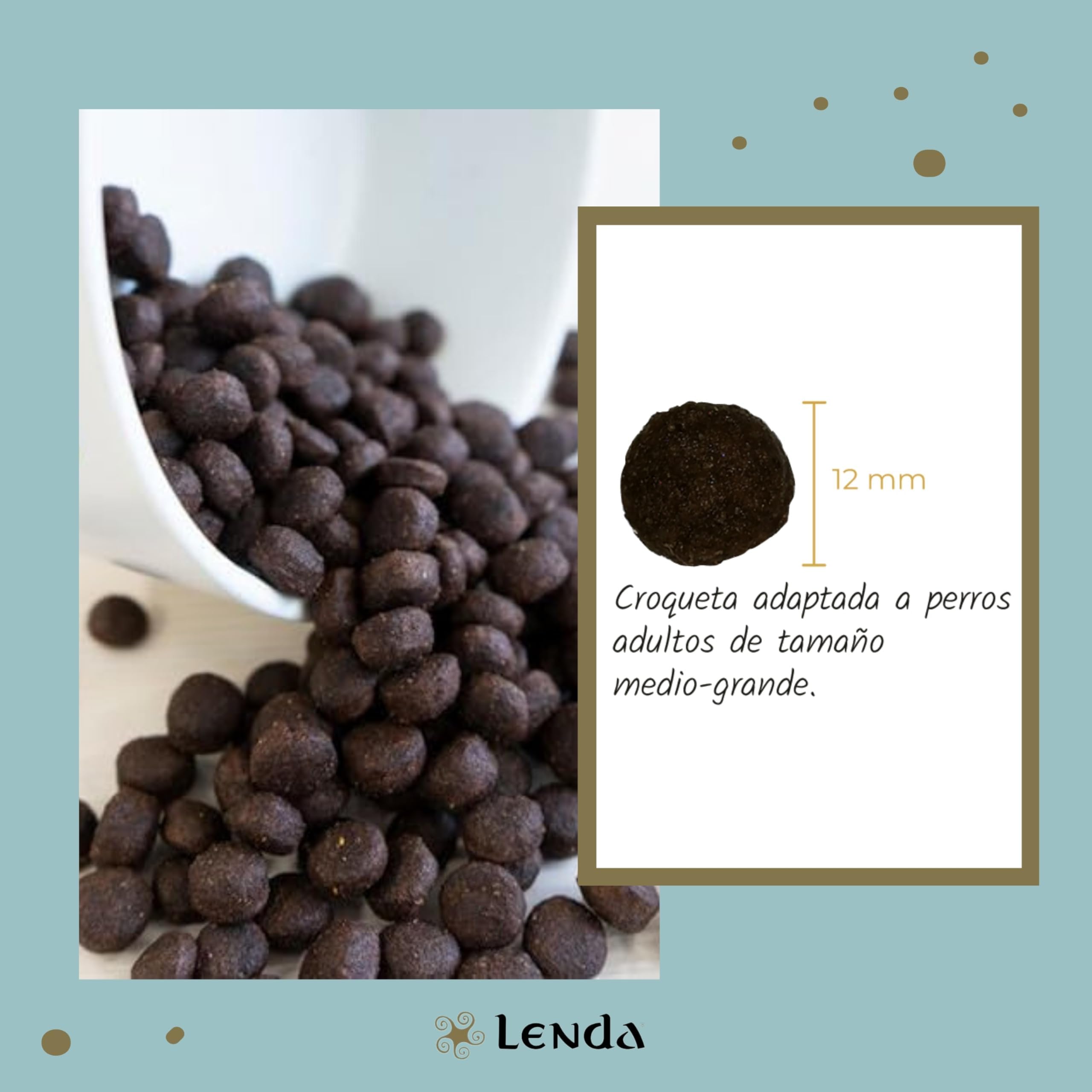 Lenda Pavo 12Kg - Pienso Hipoalergénico para Perros Jóvenes y Adultos con Alergias o Intolerancias | Comida para Perros Rica en Pavo | Pienso para Perro Natural y SIN Cereales