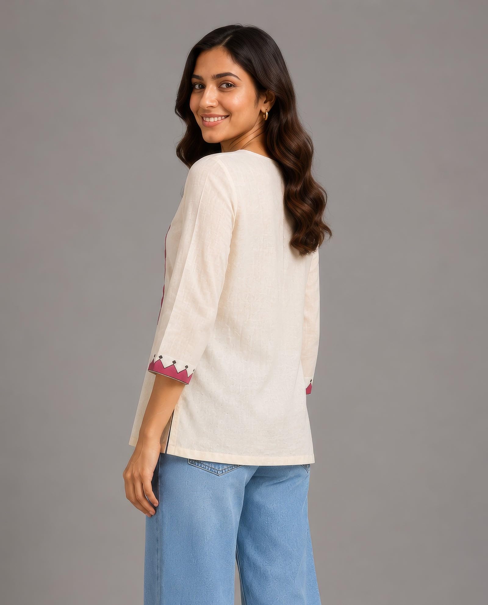 Ladyline Tunique élégante en coton brodé pour femme