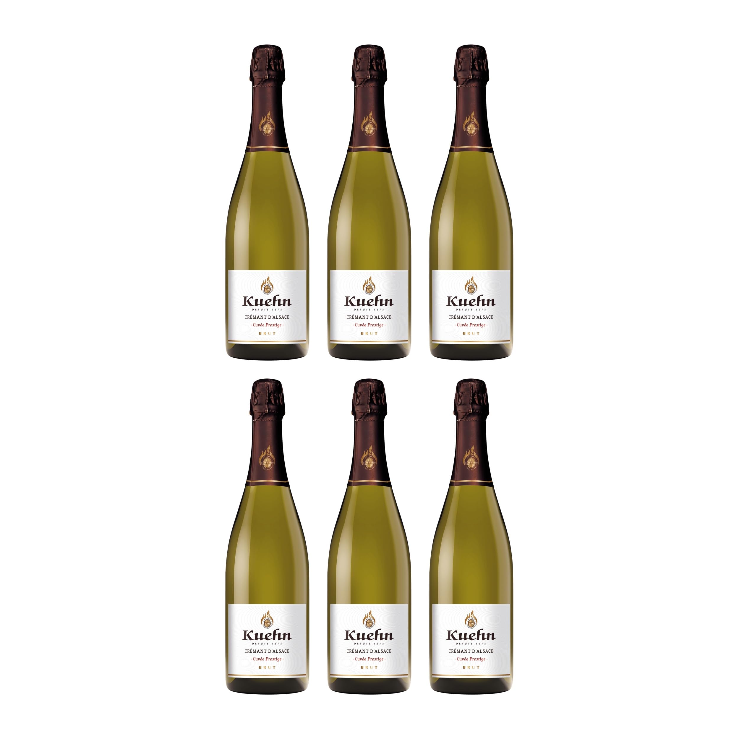 Maison Kuehn Crémant Brut Prestige brut Weisswein Schaumwein Frankreich inkl. FeinWert E-Book (6 x 0.75 l)