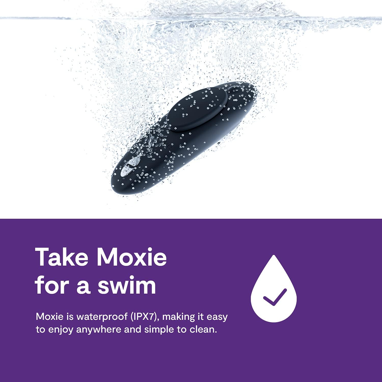 We-Vibe Moxie Wearable Lay On Panty Vibrator | Remote & App Control Vibrating Sex Toy for Couples | Clitoral Stimulator with 10 Intensity Levels | Adult Sexual Pleasure Tools | Waterproof | Aqua: Black