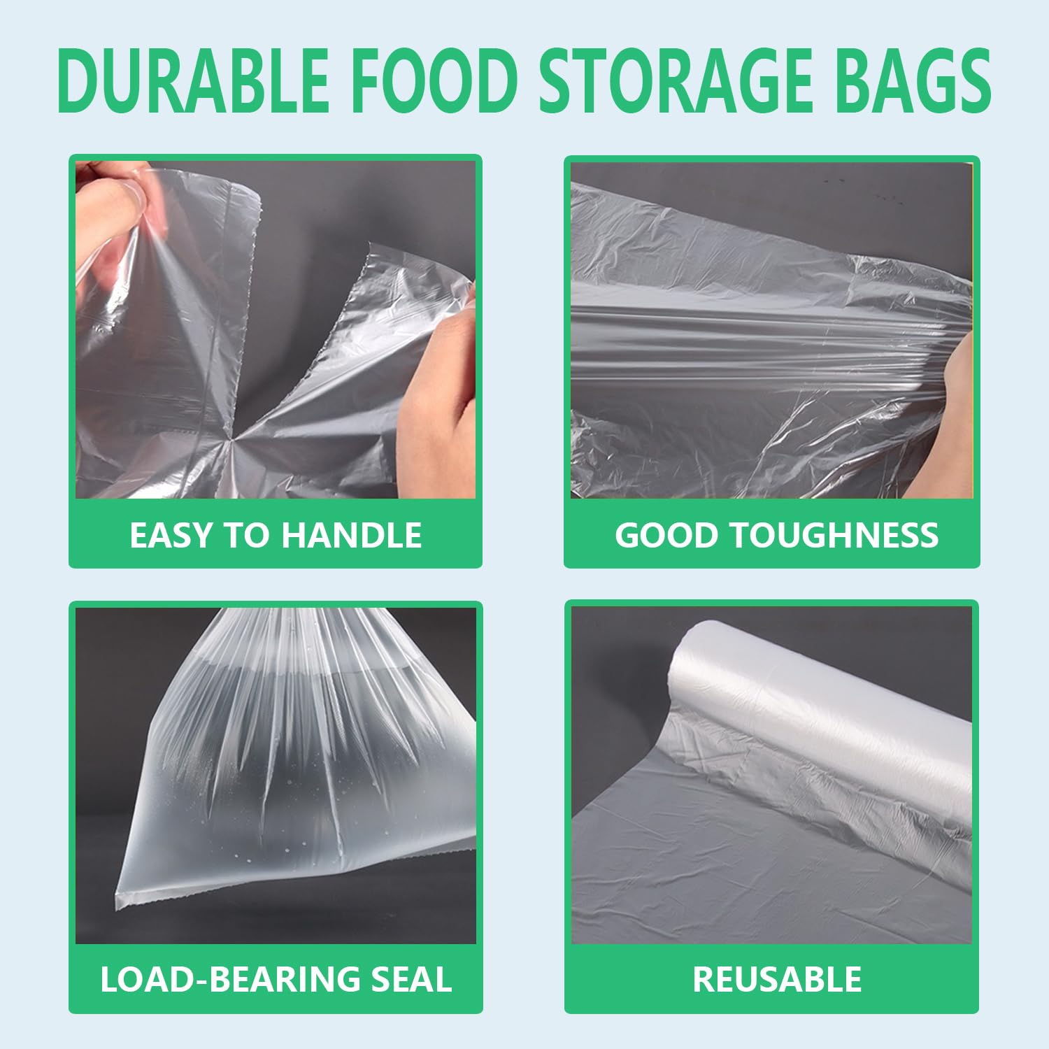 9527 Product - Bolsa de plástico transparente para almacenar alimentos, 350 bolsas de un rollo
