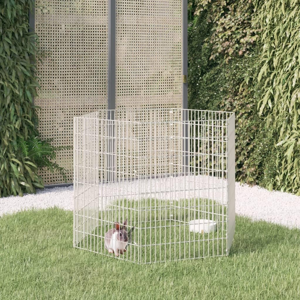 Freigehege für Tiere aus verzinktem Eisen, 6 Paneele, 54 x 80 cm, Käfig zur Selbstmontage, für Spielplatz und sichere Erholung
