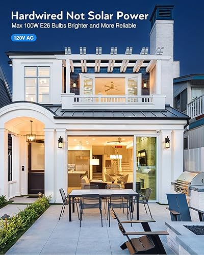 Miniatura 3 de VIANIS Farol de pared para exteriores del anochecer al amanecer, accesorios de luz exterior negra, lámparas de montaje en pared para porche, luces