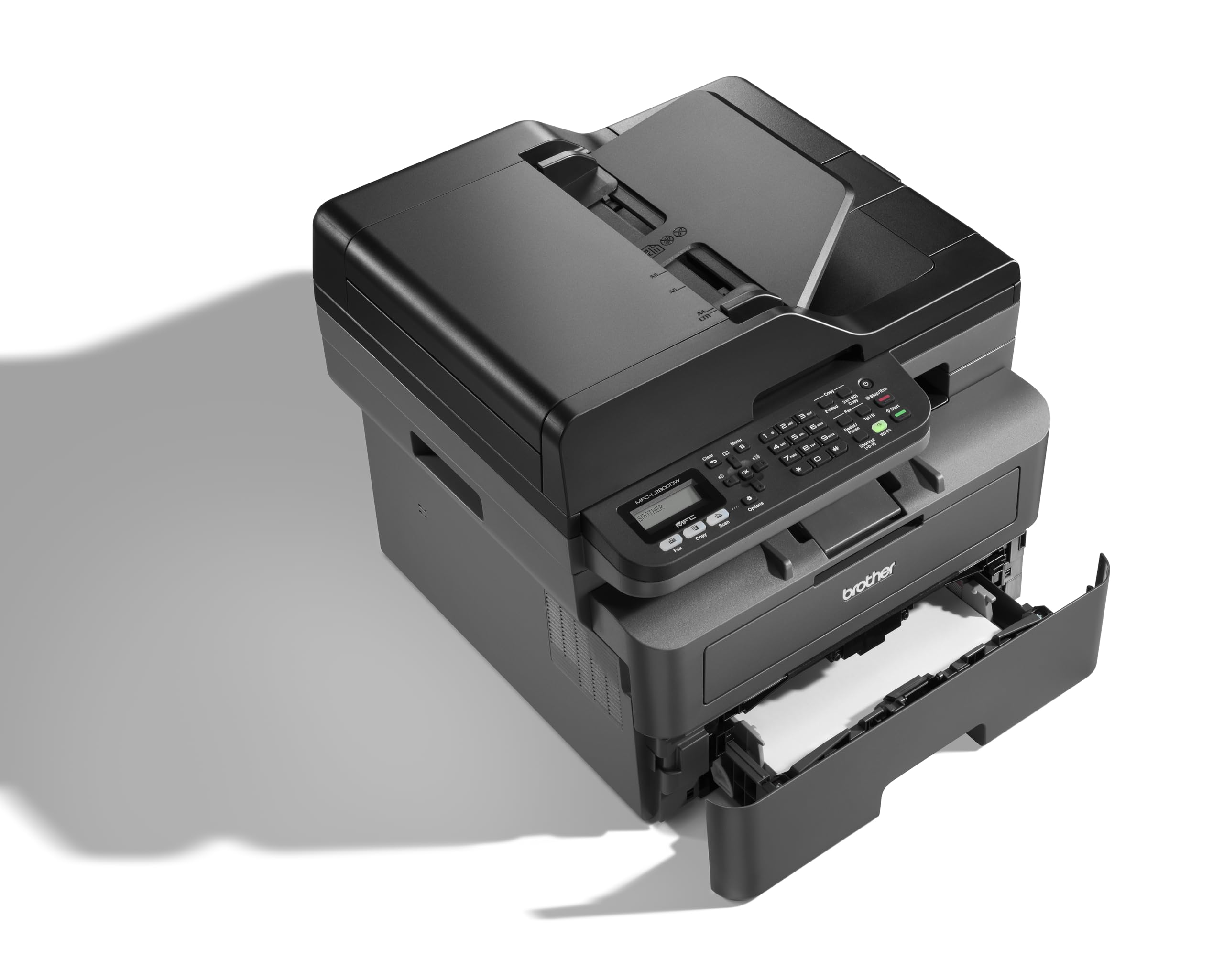 Brother MFCL2800DW 4-in-1-Multifunktions-Laserdrucker | 32 ppm, Duplexdruck, 2-zeiliges LC-Display, Fast Ethernet, WLAN mit 5 GHz und USB 2.0