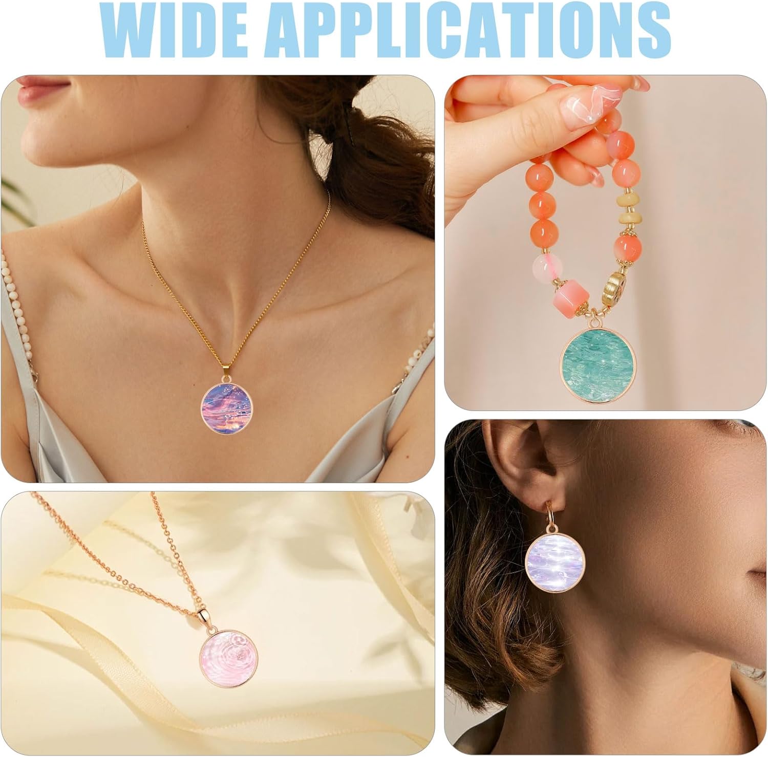 Round Open Back Bezel Pendants Hollow Pendant for Resin Blank Hollow Pendant Alloy Round Shape Frame Charms for Earrings Bracelets Necklaces Jewelry Making - Image 7