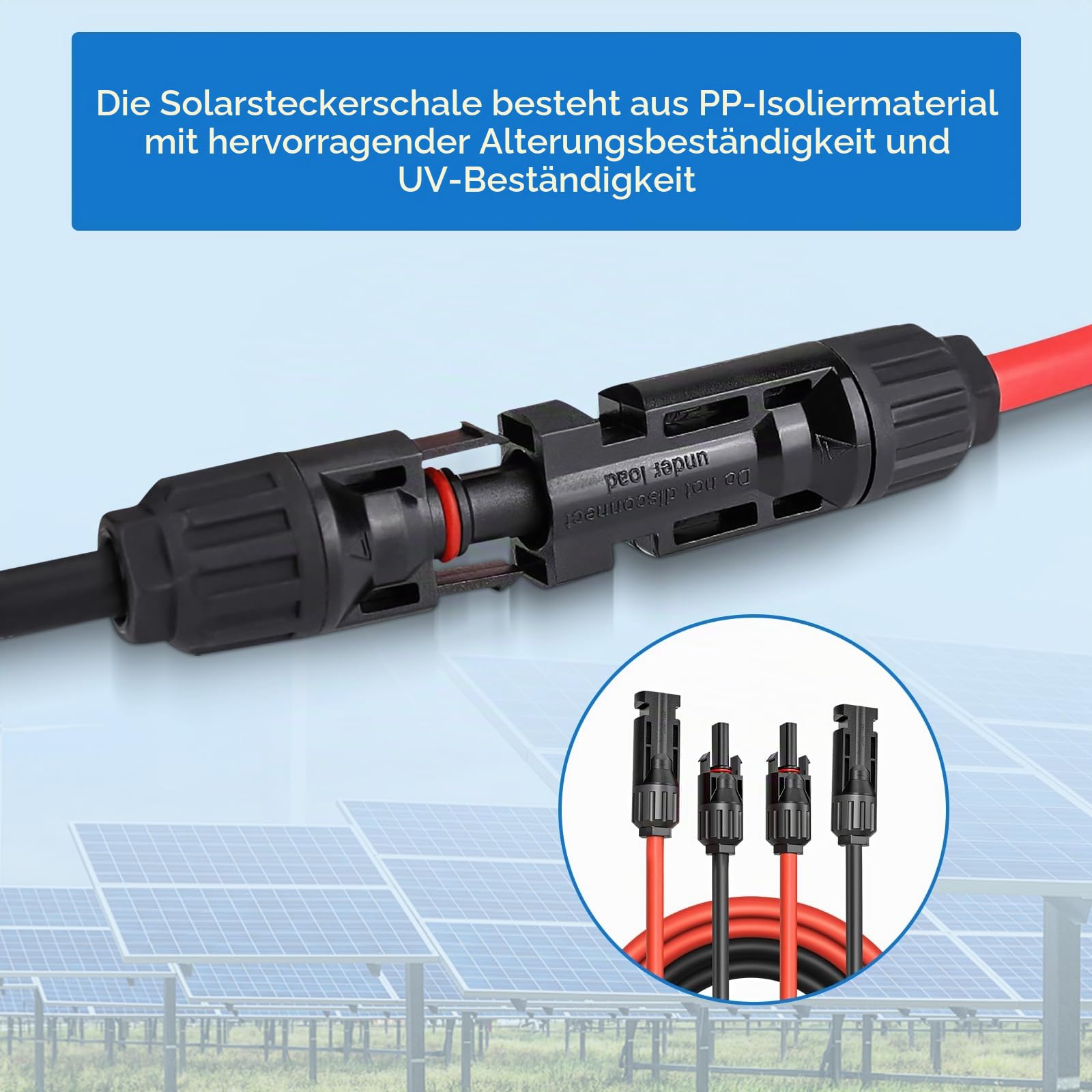 Verlängerung 4MM² 2Meter, Solarkabel 4mm2 Solarstecker Solarkable Verlängerungskabel, pv Kabel 4mm2, IP67 Photovoltaik Kabel Stecker
