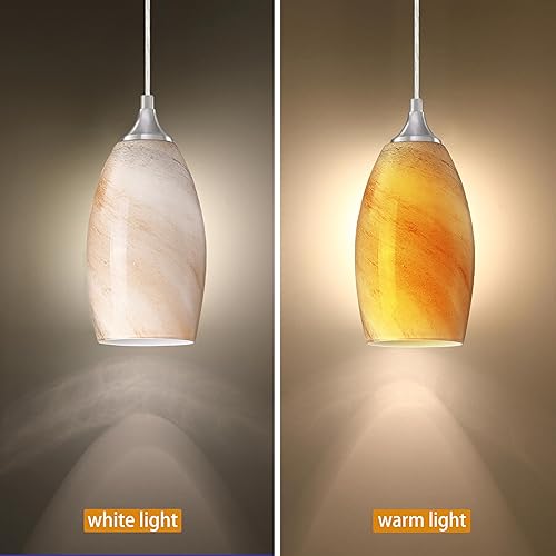 Miniatura 2 de 1 lámpara colgante de isla de cocina para interiores, acabado de níquel pulido, hecha a mano, pantalla de luz colgante de vidrio para bar, comedor