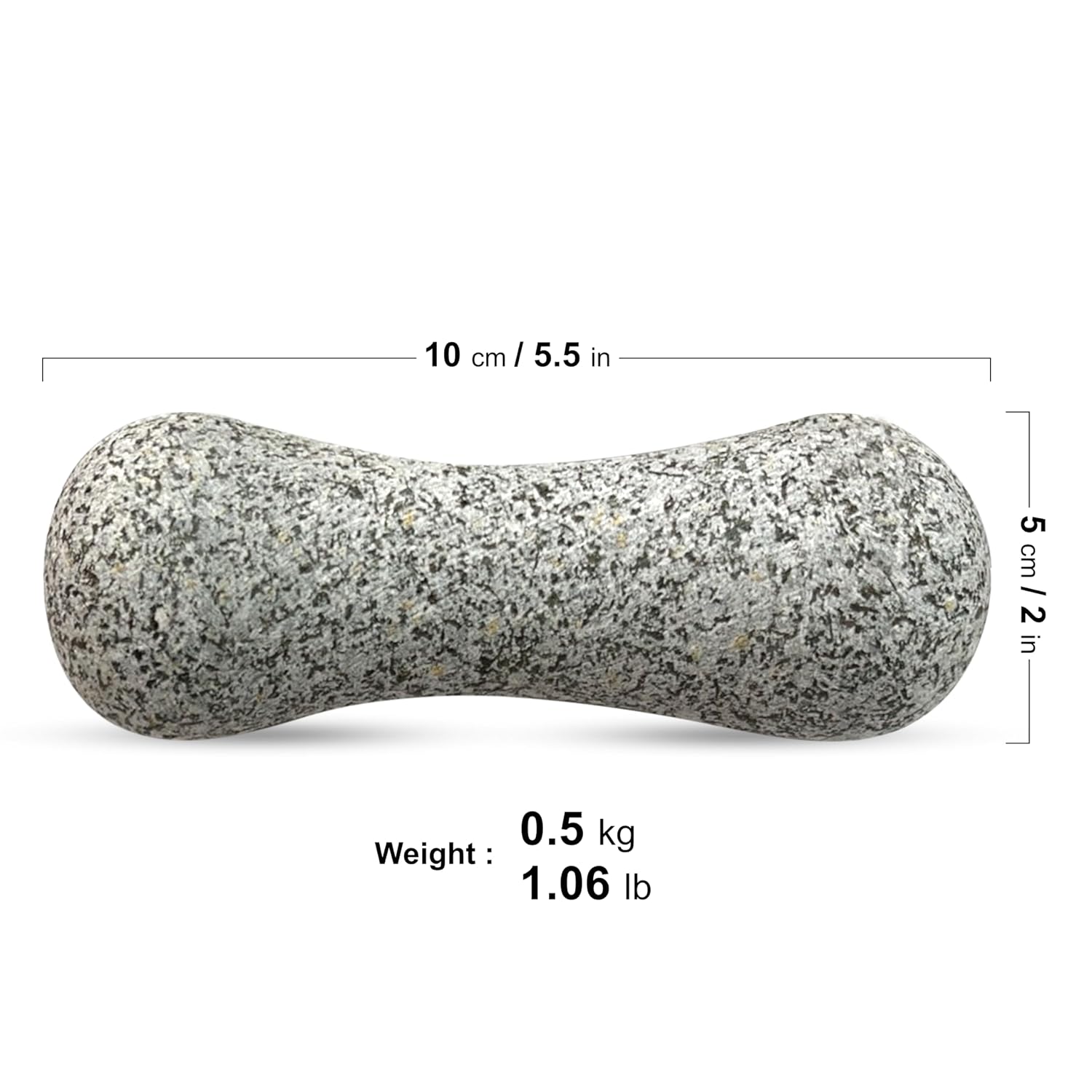 Granite Pestle Replacement only - Pestle Stone only Unpolished Heavy (Not Included Mortar) (Two-Round End), Blue
