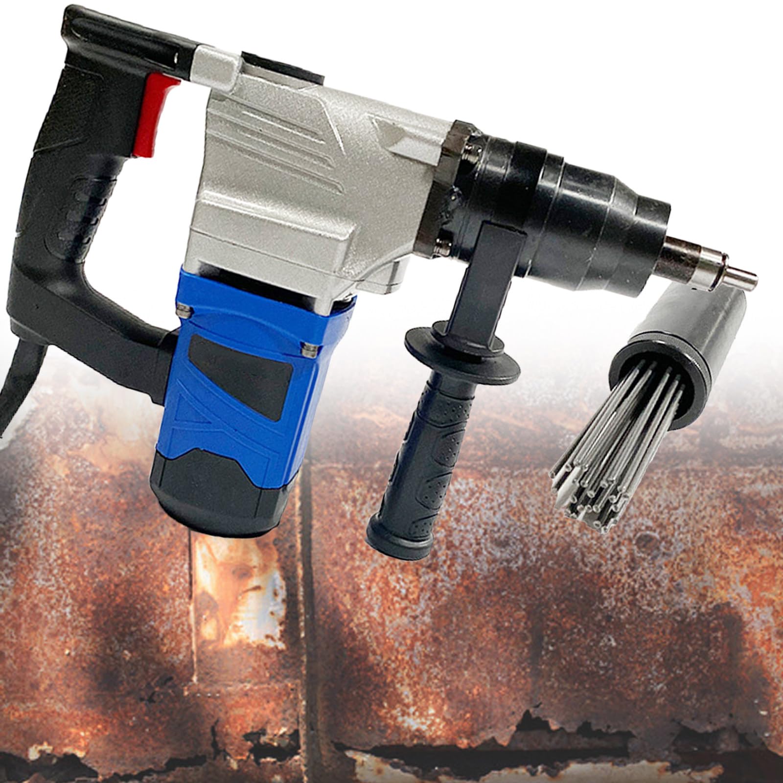 Pistolet do odrdzewiania igłowego 1100 W, elektryczne narzędzie do czyszczenia farby do metalu, 4500 obr./min, do łodzi, samochodów, metalowych schodów