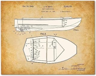 Vintage 1943 Chris Craft Boat Patent - Great Beach House, Cabin and Lake House Decor, Nautical Artwork, Great Gift for Boater, Sailor, and Boating Yacht Owner, 11x14 Unframed Patent Print Poster