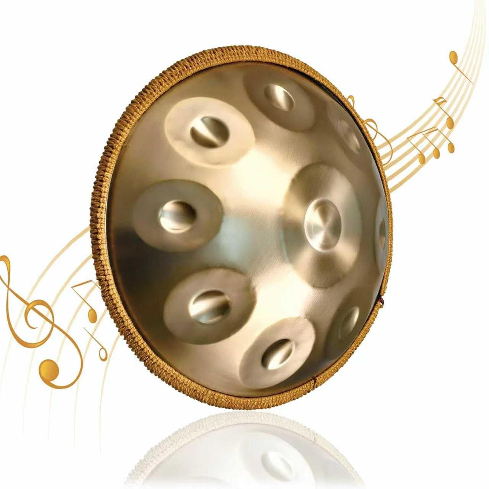 Strumento a percussione Handpan in Acciaio 432Hz/440Hz, percussioni Handpan, Mano, 9/10/12 Note, 22 Pollici, Gold Performer in re minore, per Adulti (440 Hz, 12 Note)
