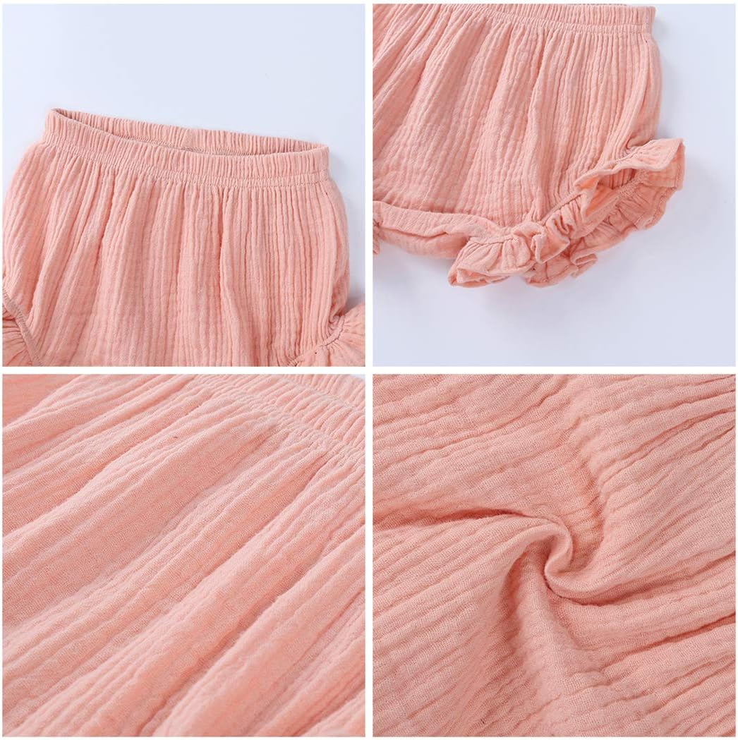 MYGBCPJS Baby Girls Boys 3 Pack Cotton Linen Blend Cute Bloomer Shorts Loose Harem Shorts - Image 5