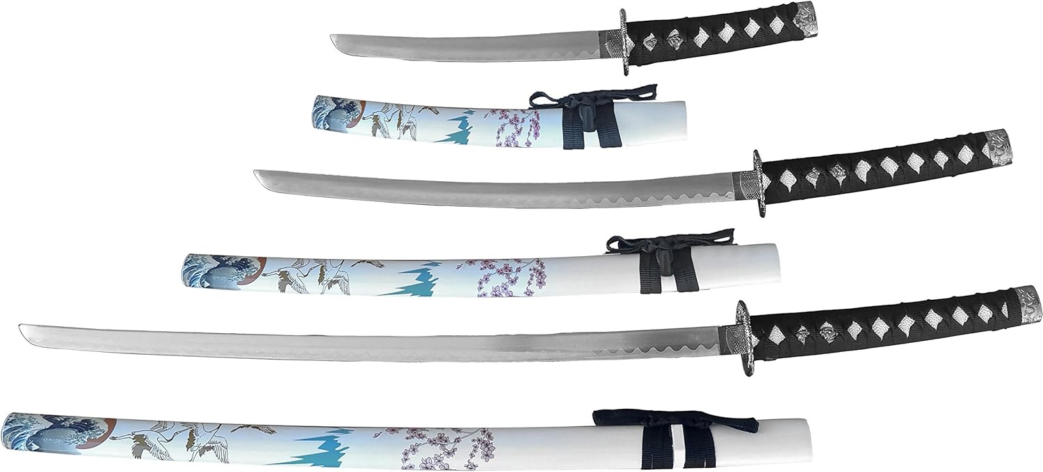 BladesUSA SW 84WH 4 Samurai Sword Set with White Painted