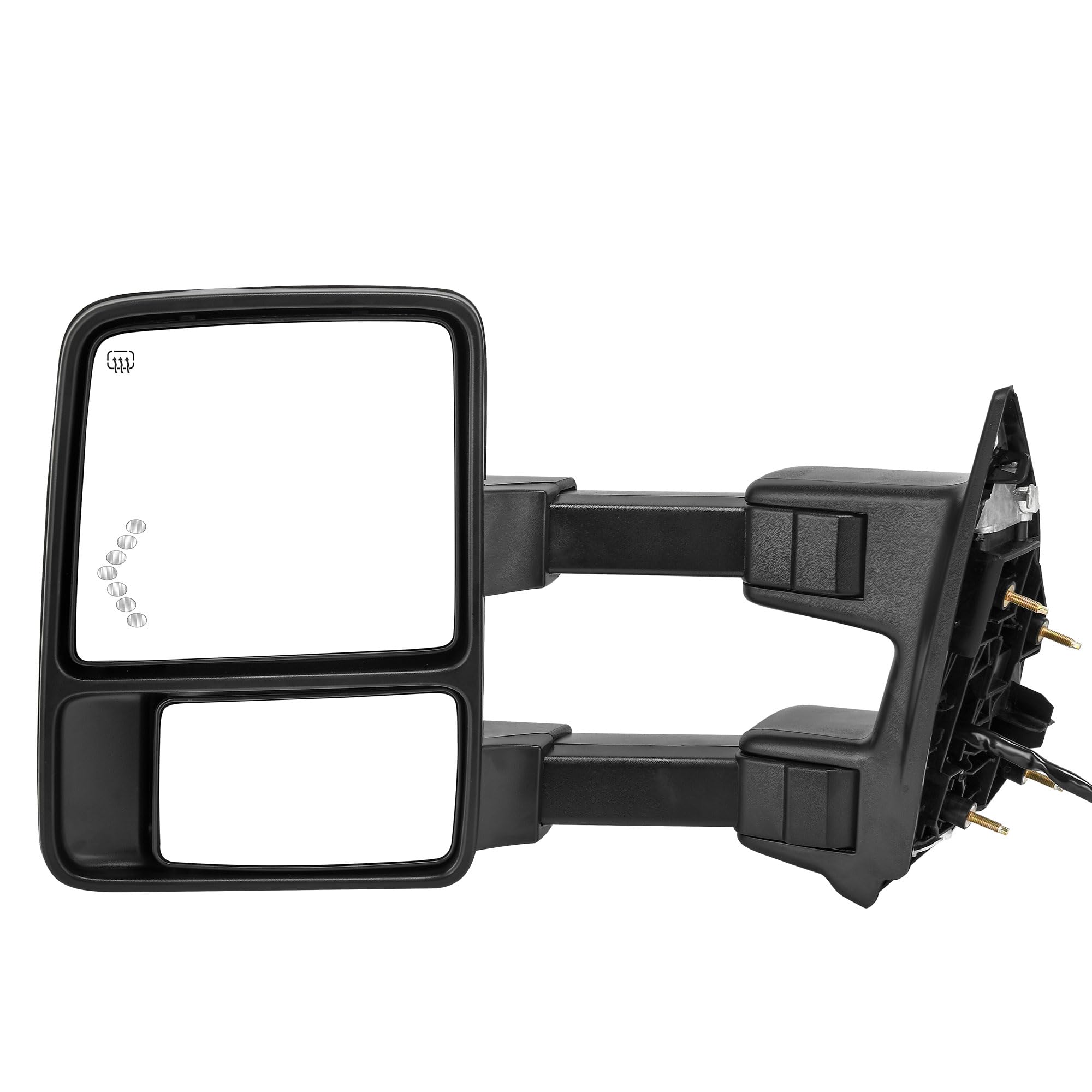 YITAMOTOR Towing Mirror Compatible with 2008-2016 Ford F250 F350 F450 F550 Super Duty, Left Driver Side Mirror Extendable Tow Mirror Power Heated LED Arrow Signal Light Smoke