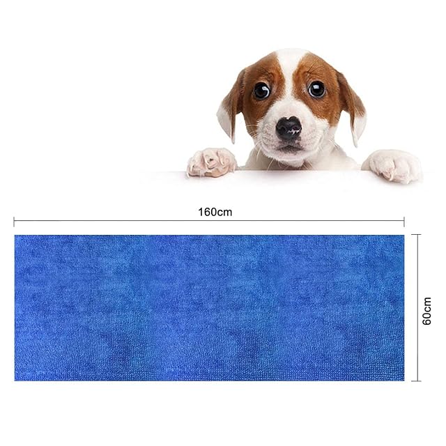 Foto 3 de 6 de CATTLEYAHQ 160 * 60cm Toalla para Perro de 1 Pieza, Toallas de Secado rápido de Microfibra Suave y Absorbente