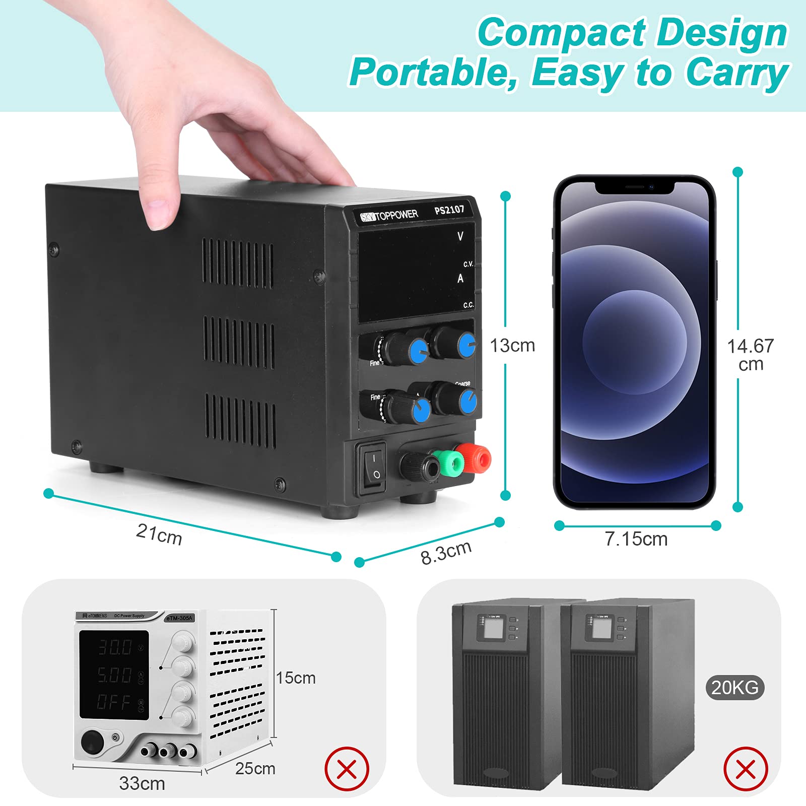 alimentatore da banco Variabile 0-35V 0-5A Alimentatore da Laboratorio utilizzato per l'insegnamento in laboratorio, la riparazione elettronica e l'elettronica audio LCD/veicolo