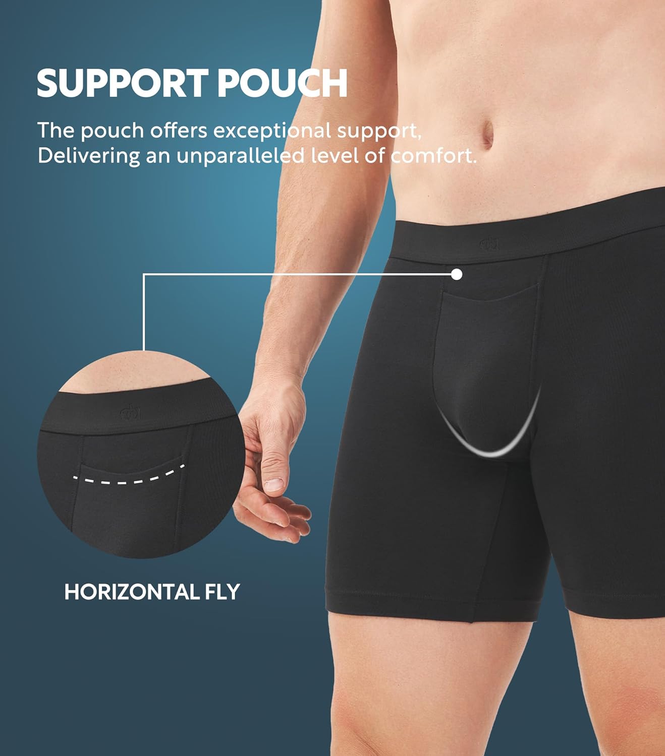 DAVID ARCHY Mens Underwear Cotton Boxer Briefs with Pouch Ultra Moisture Wicking Breathable Soft with Horizontal Fly 3 Pack - Image 4