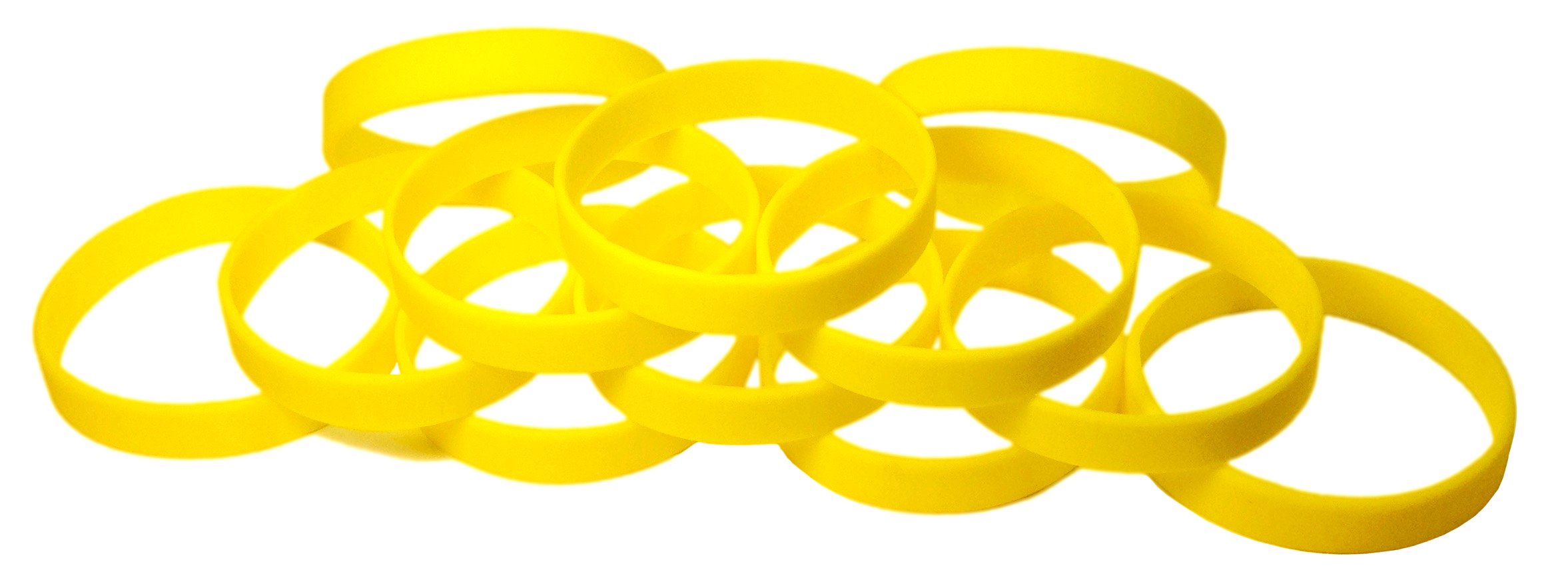 TheAwristocrat1 Dozen (12) Multi-Pack Blank Rubber Wristbands Silicone Bracelets - Select from a Variety of Colors