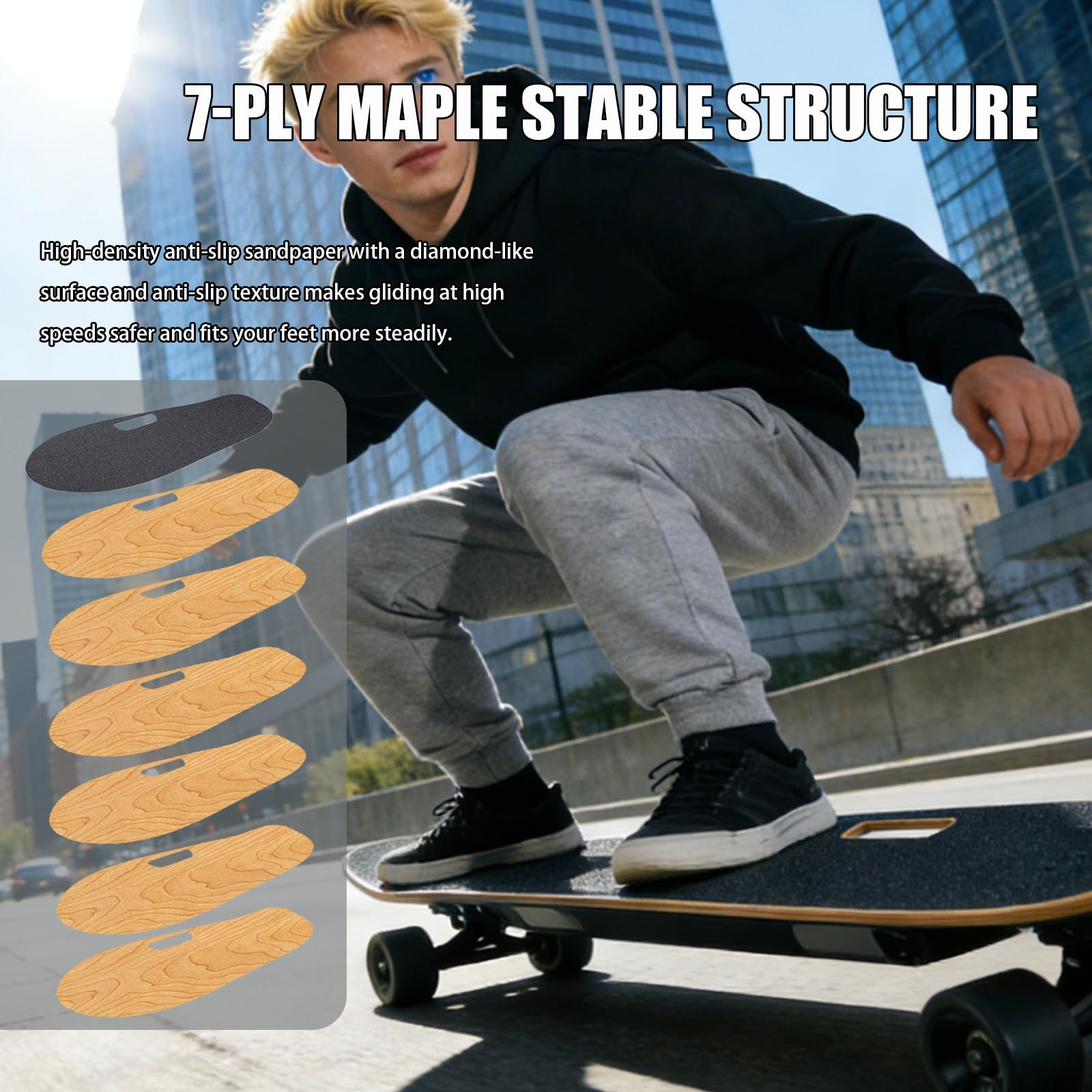 Skateboard électrique avec Télécommande, Vitesse Maximale 35 Km/H, Autonomie De 13 Km, Mini Cruiser Surf pour Débutants, Adultes Et Adolescents