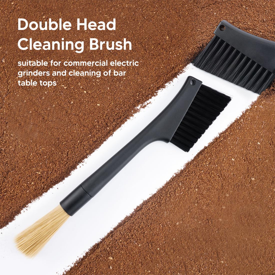 Brosse 2 En 1 INGJIA Pour Machine à Café - Nettoyage Porte-filtre Et Moulins - Poils Durables