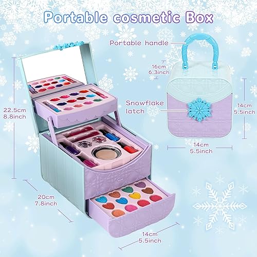 Miniatura 4 de Kit de maquillaje para niños para niñas de 4, 5, 6, 7, 8 a 12 años, 45 piezas, juego de maquillaje real para niños, juguetes de maquillaje lavables,