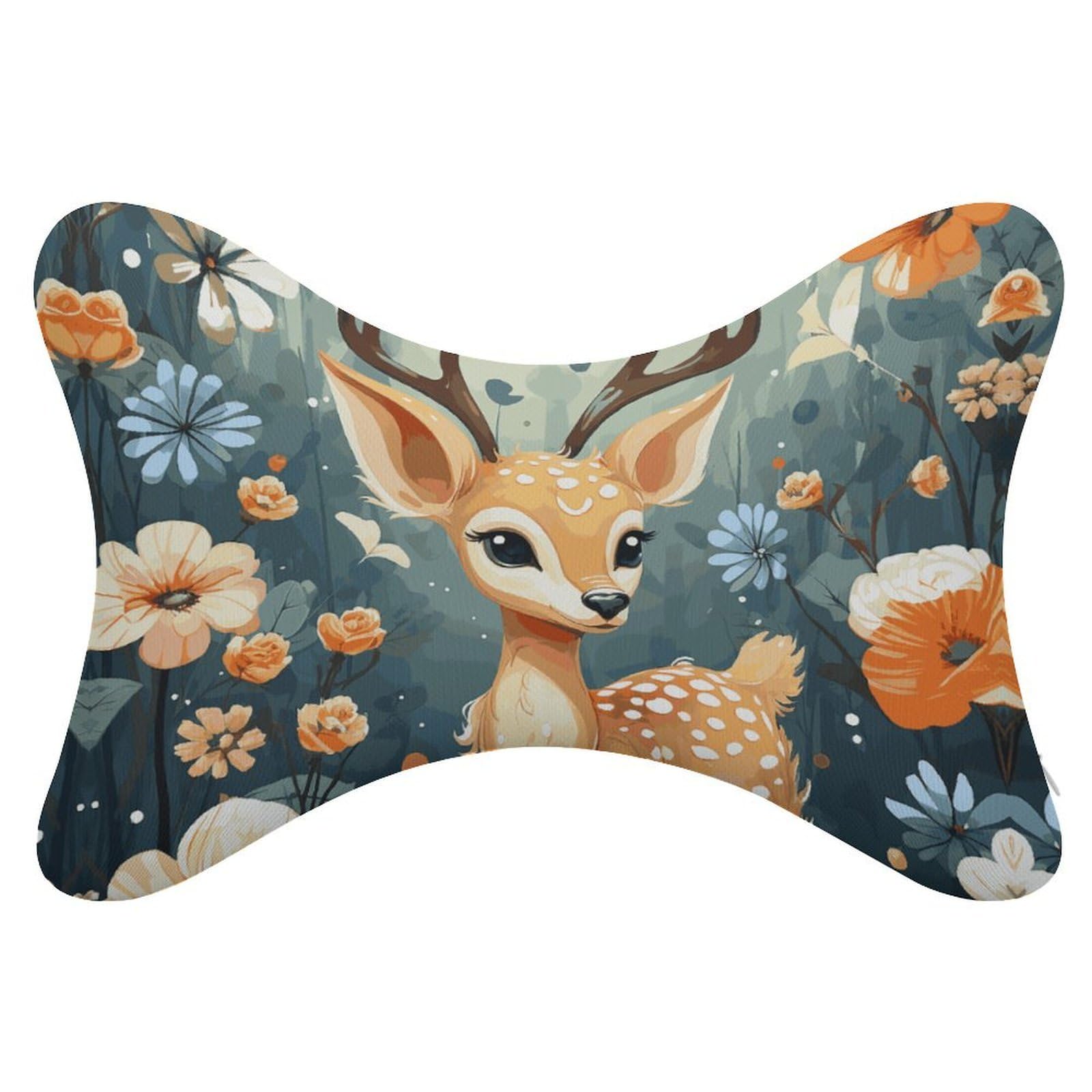 JTREHY - Dog Bone Shaped Car Neck Pillow Headrest Neck Back Chiropractor Adjustable Strap Sofa Lounge Chair for Car Seat