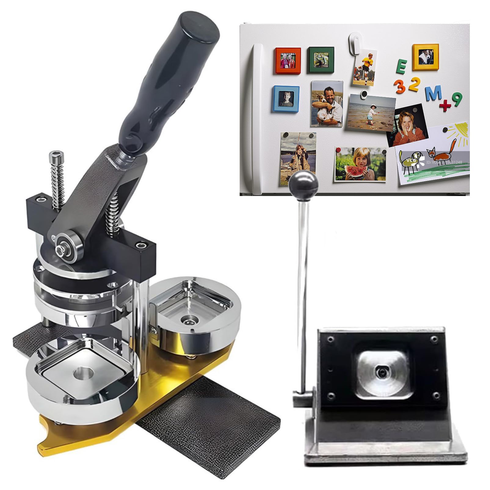GTHTUHFD Diy Photo Magnet Machine For Picture Badge Button,Gift Button,Team Badge,Square Fridge Magnets Badge Maker Machine,50 Mm Button Maker Machine