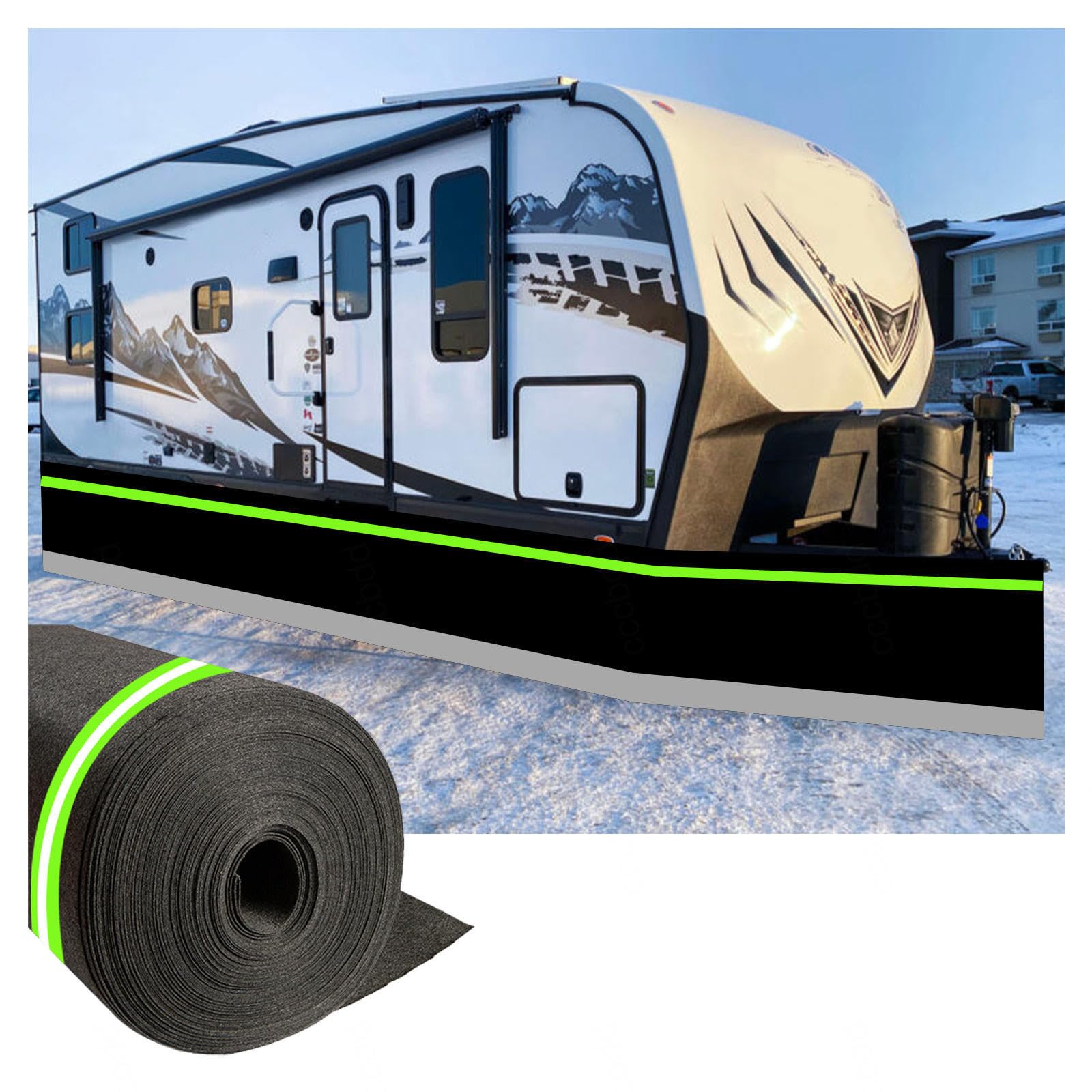 Faldón para caravana de 79 cm de Alto, sin necesidad de taladrar, para exteriores de casas móviles. Refuerza y endurece Los accesorios para remolques.