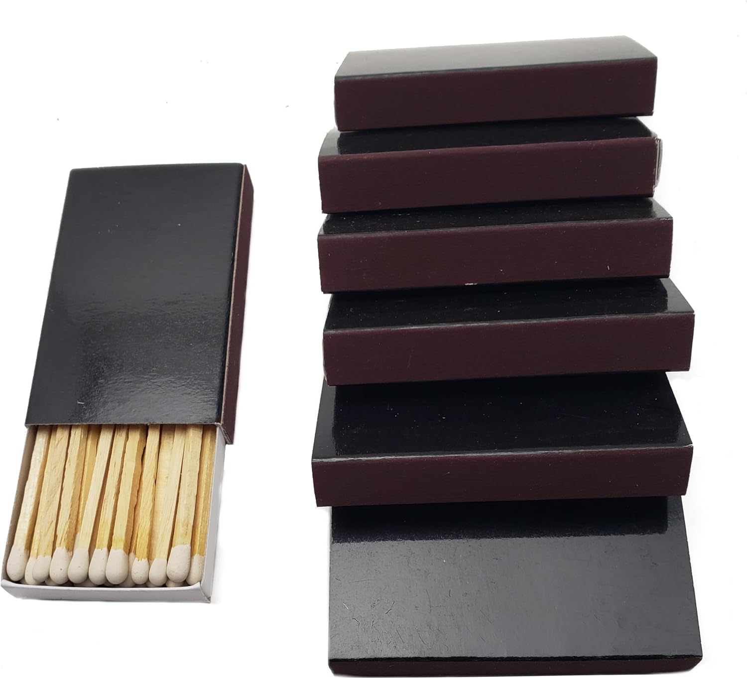 250 Plain Black Cover Wooden Matches Box Matches (5 Boxes of 50) Y