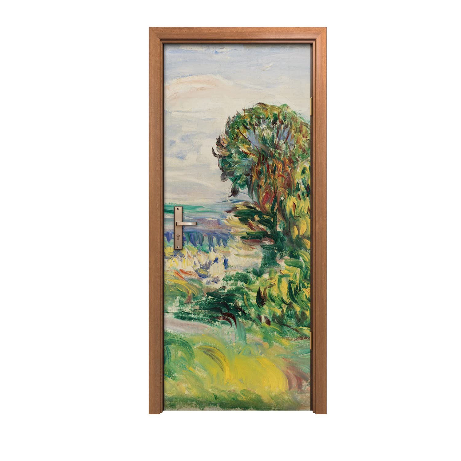 Autocollant de porte paysage forestier pour créer un salon nature unique